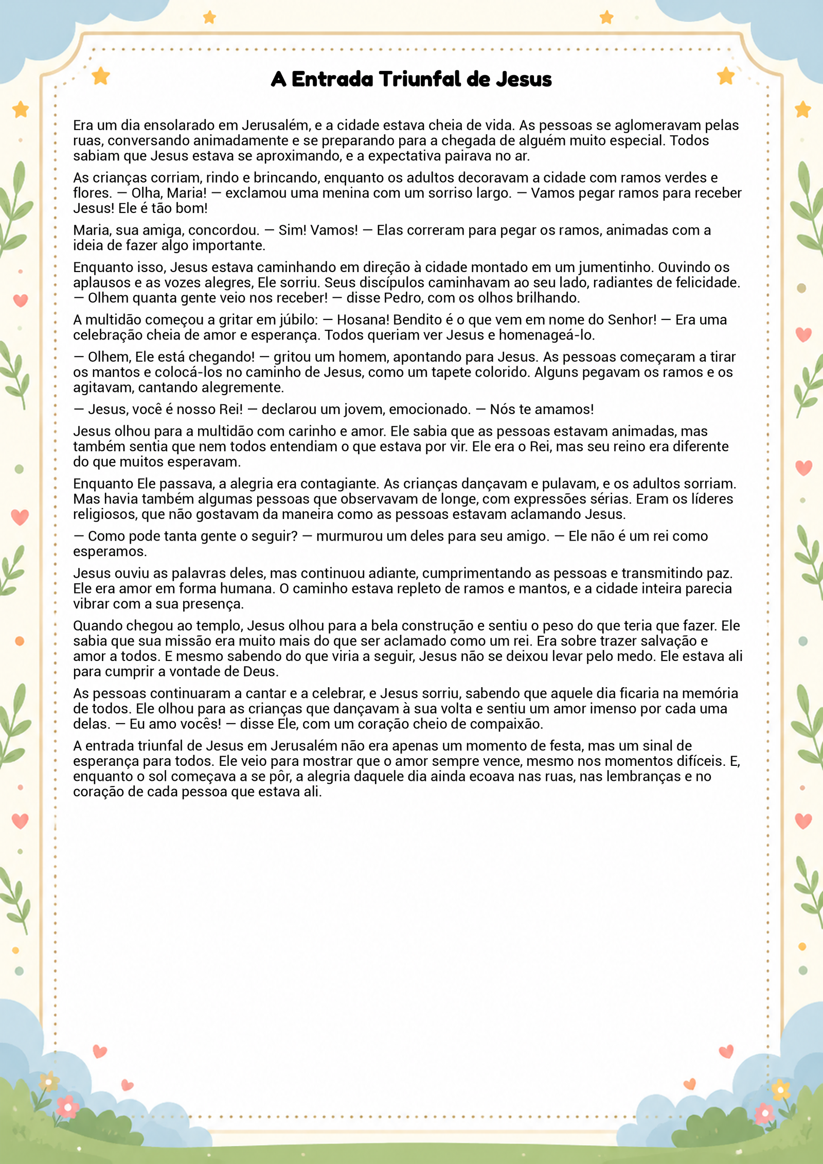 História infantil para imprimir
