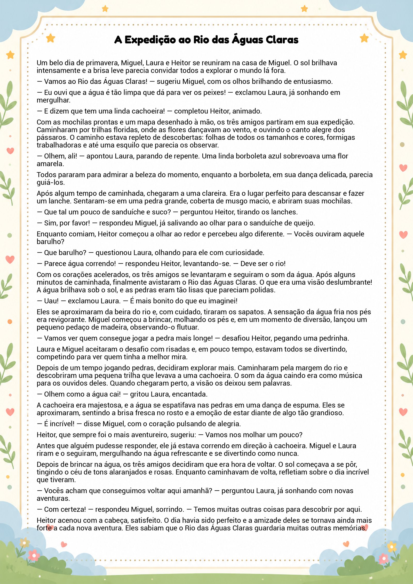 História infantil para imprimir