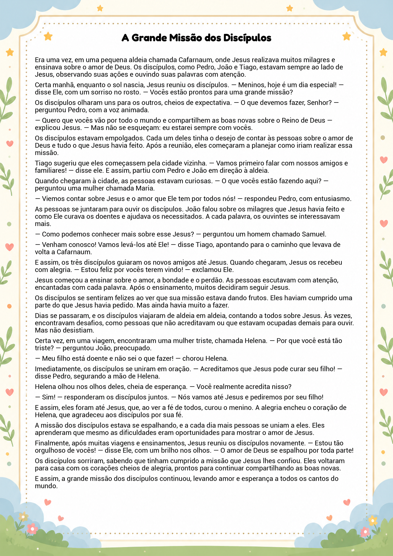 História infantil para imprimir
