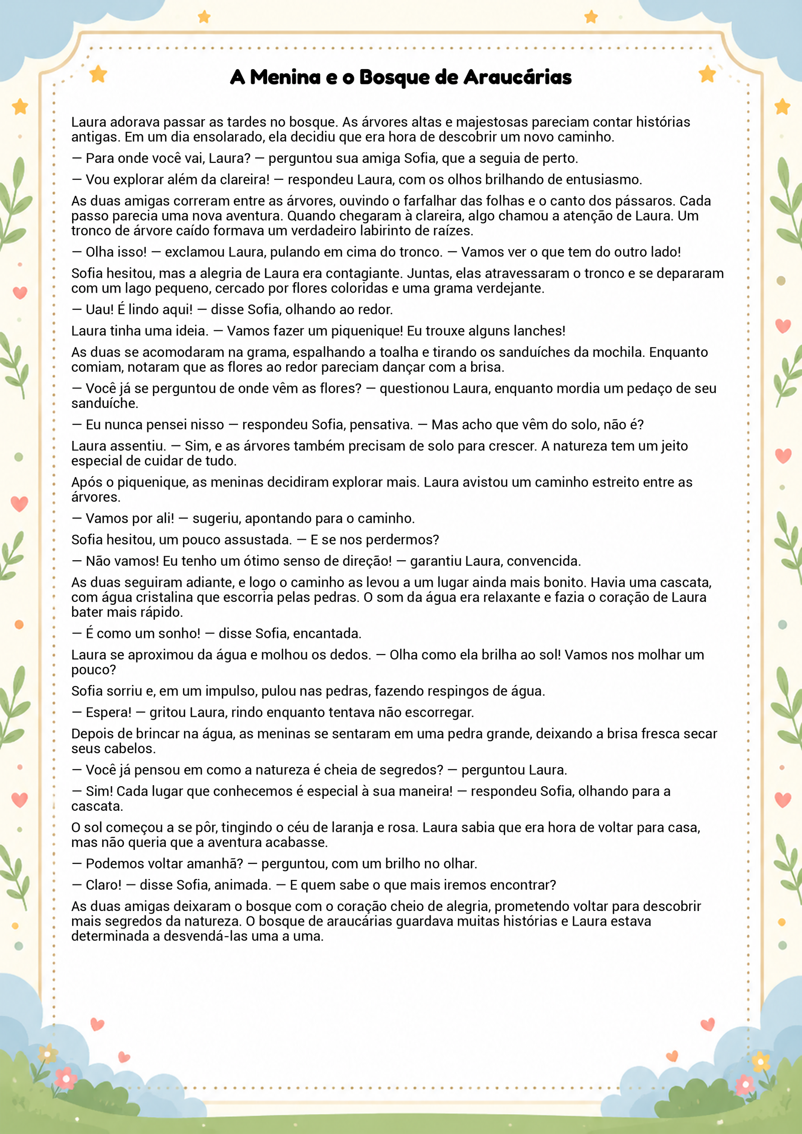 História infantil para imprimir