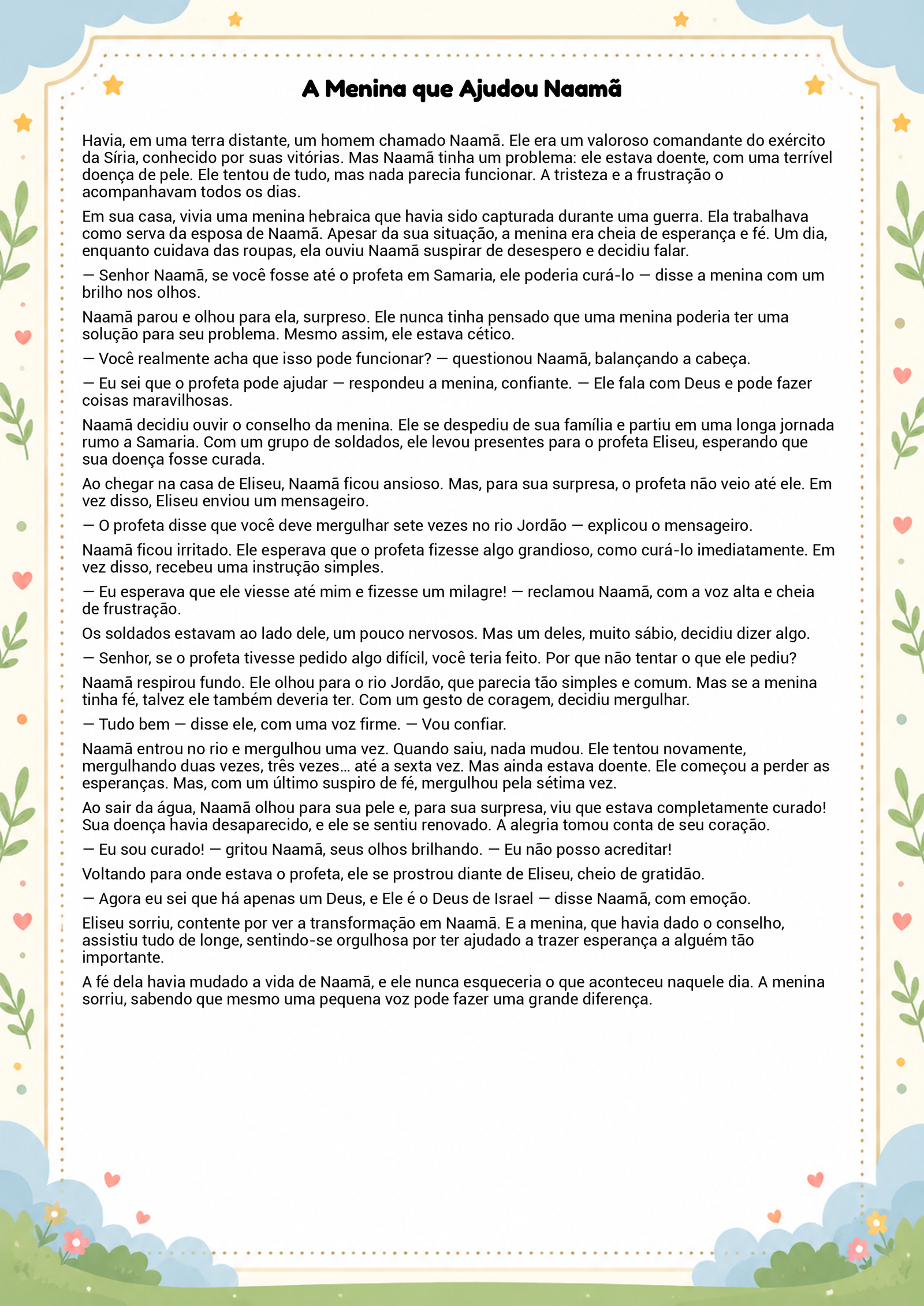 História infantil para imprimir
