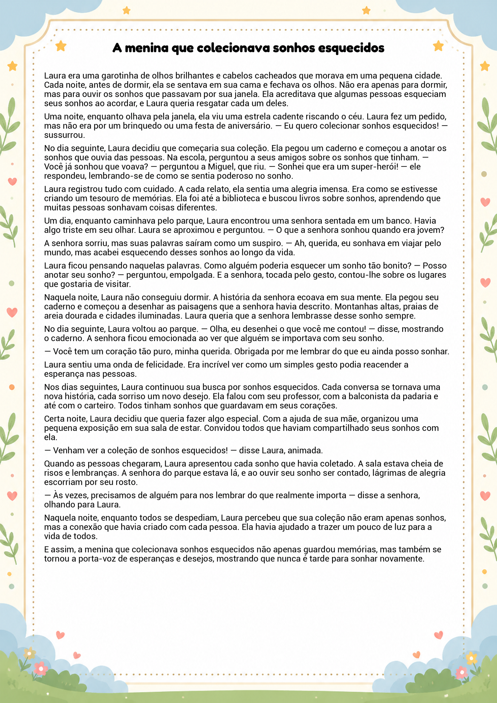 História infantil para imprimir