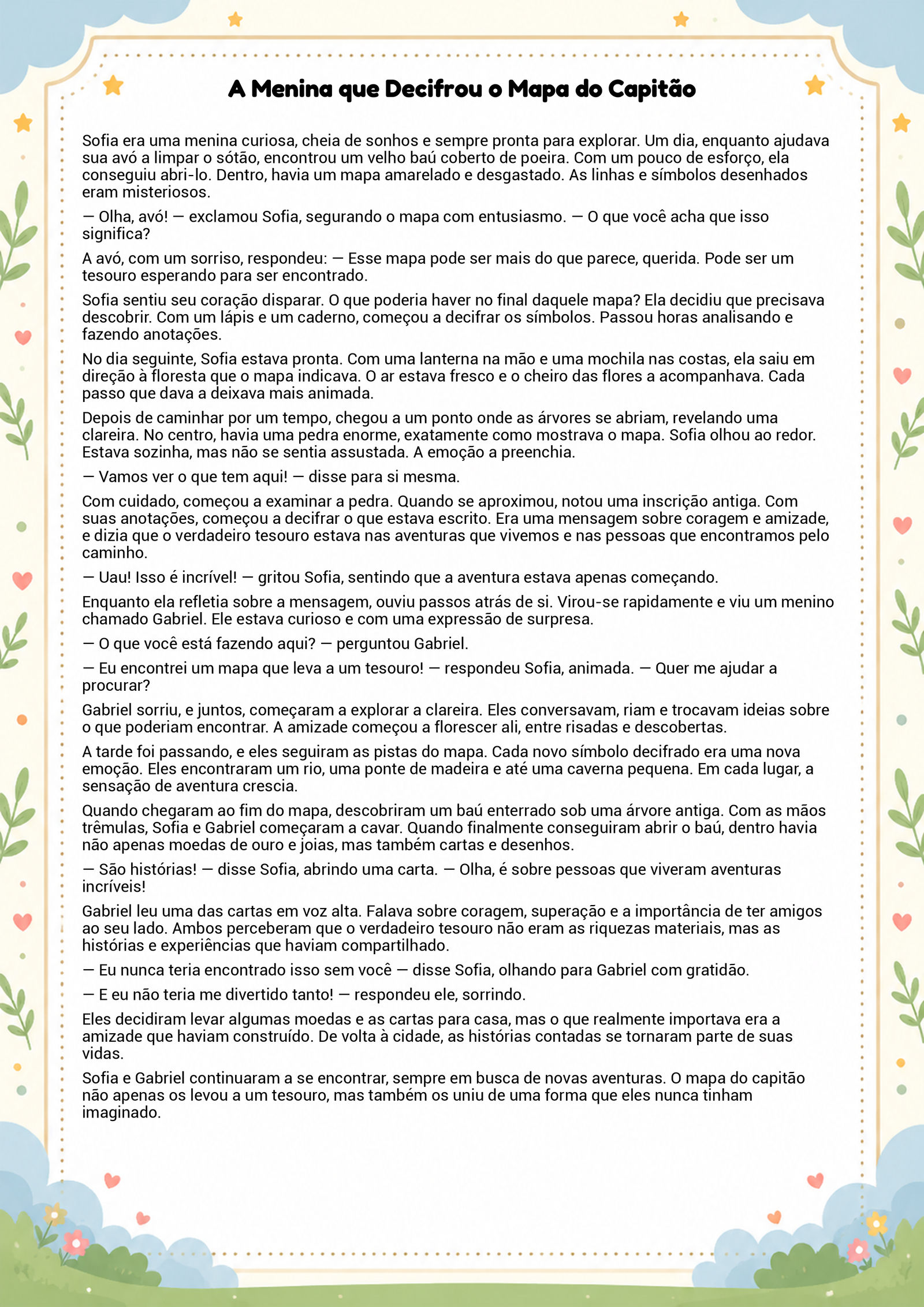 História infantil para imprimir