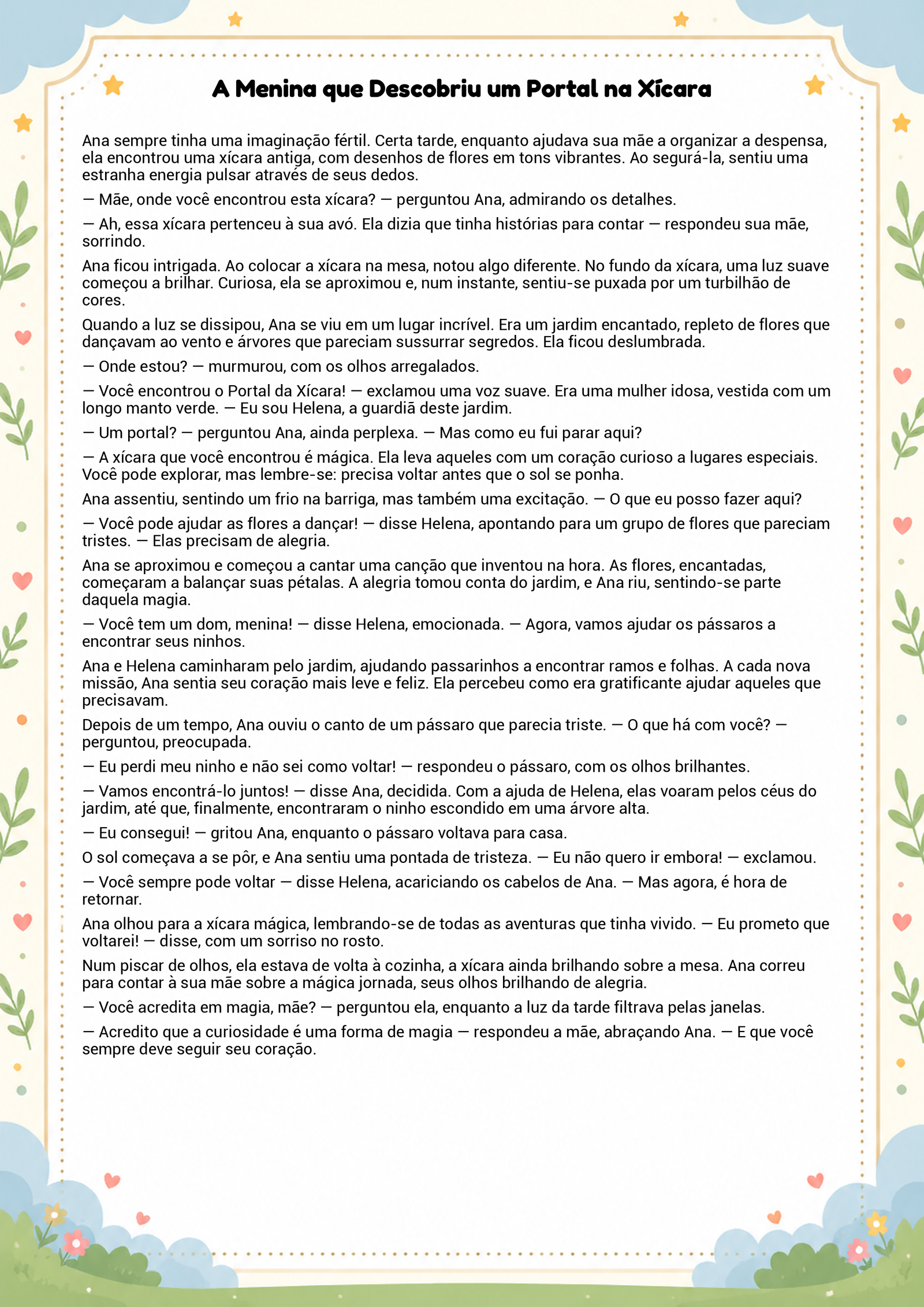 História infantil para imprimir