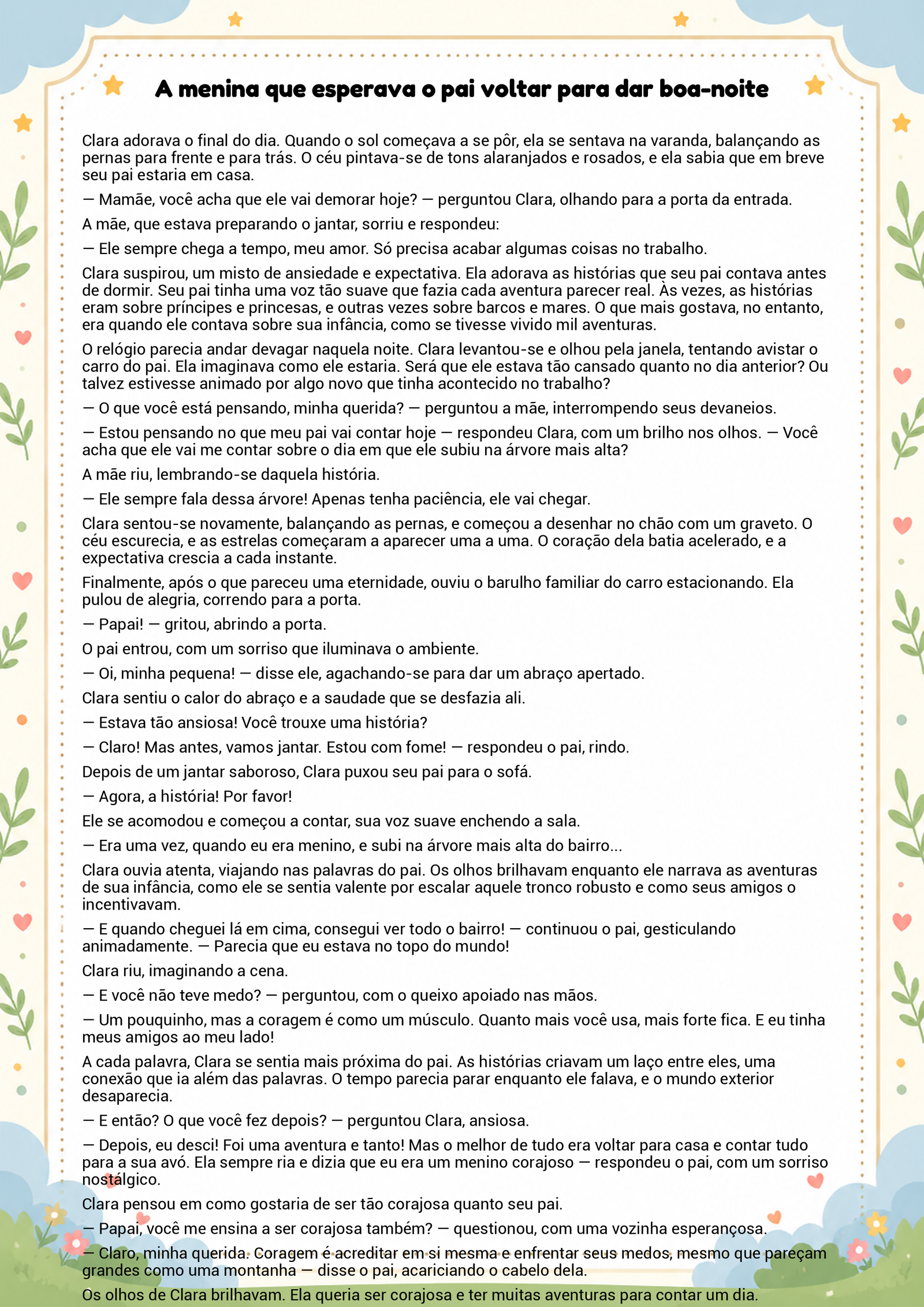 História infantil para imprimir