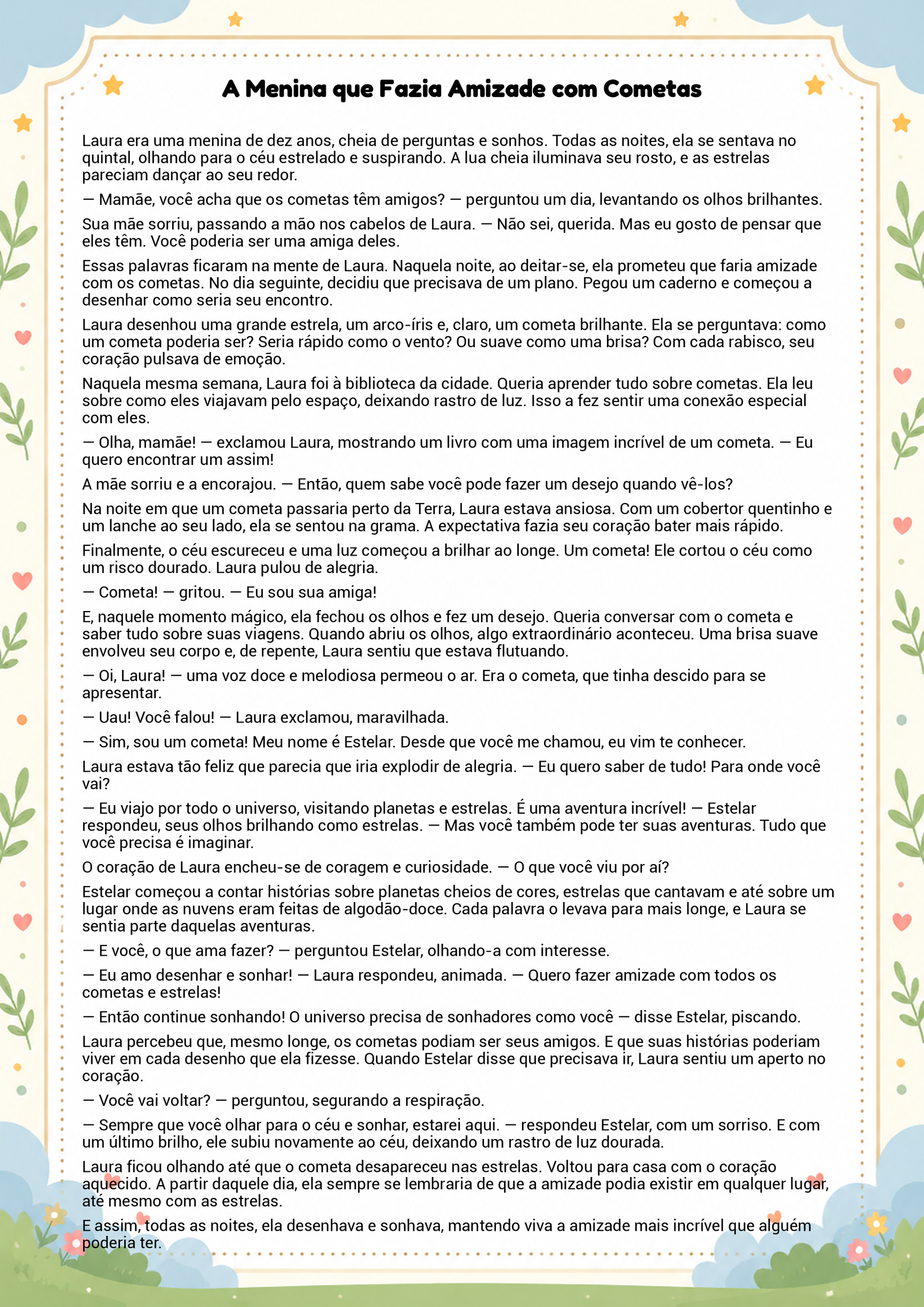 História infantil para imprimir