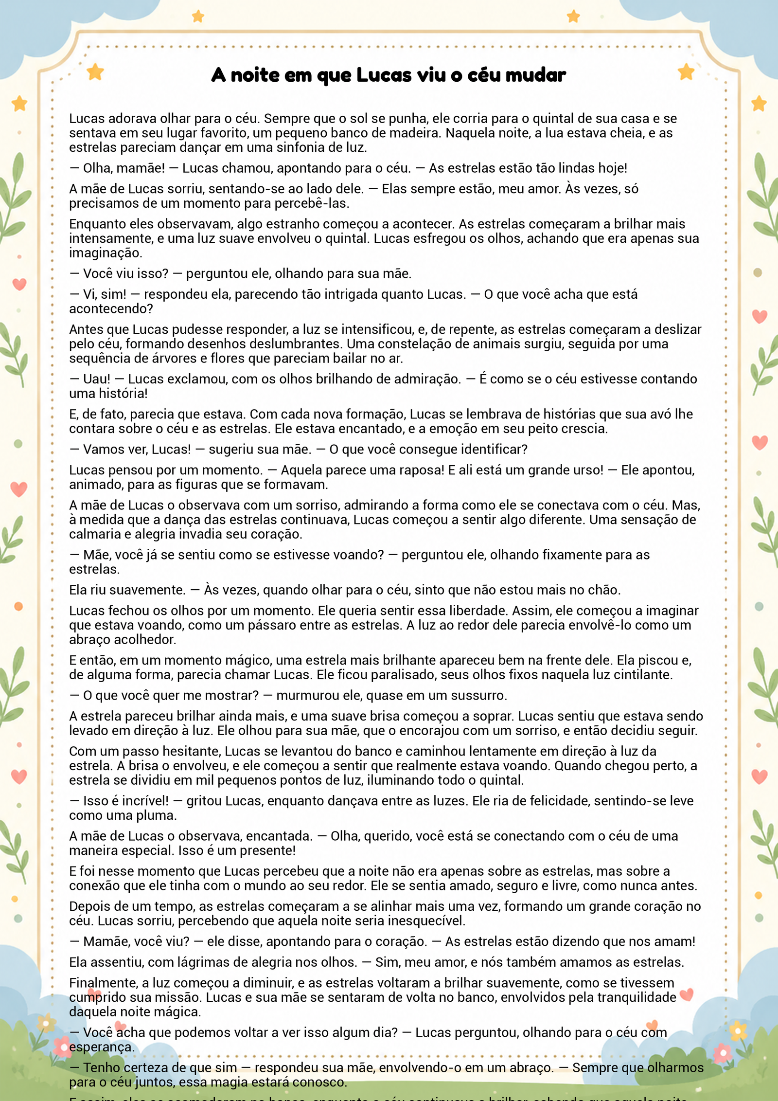 História infantil para imprimir