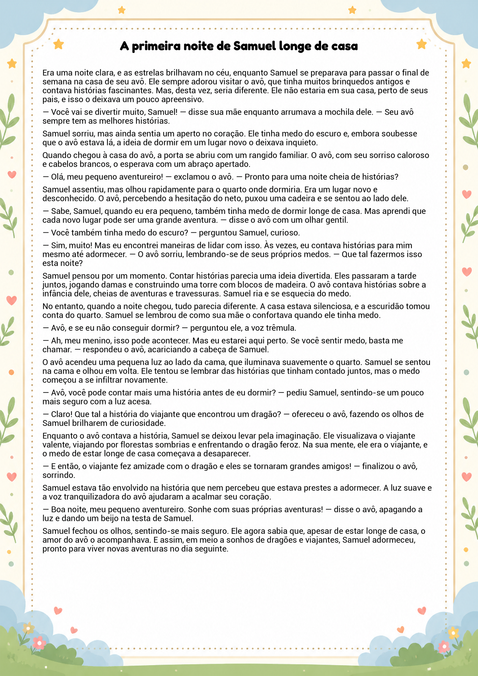 História infantil para imprimir