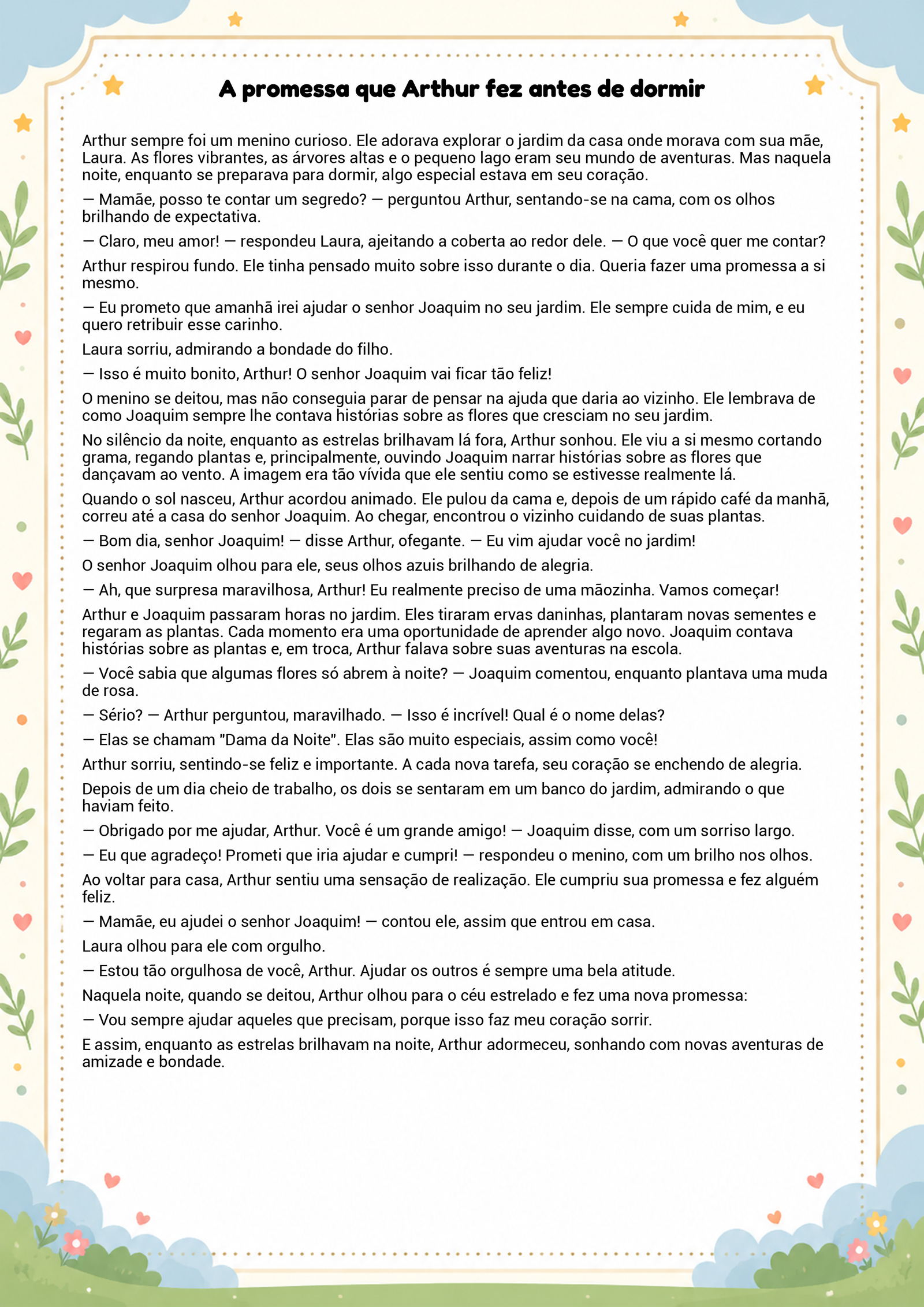 História infantil para imprimir