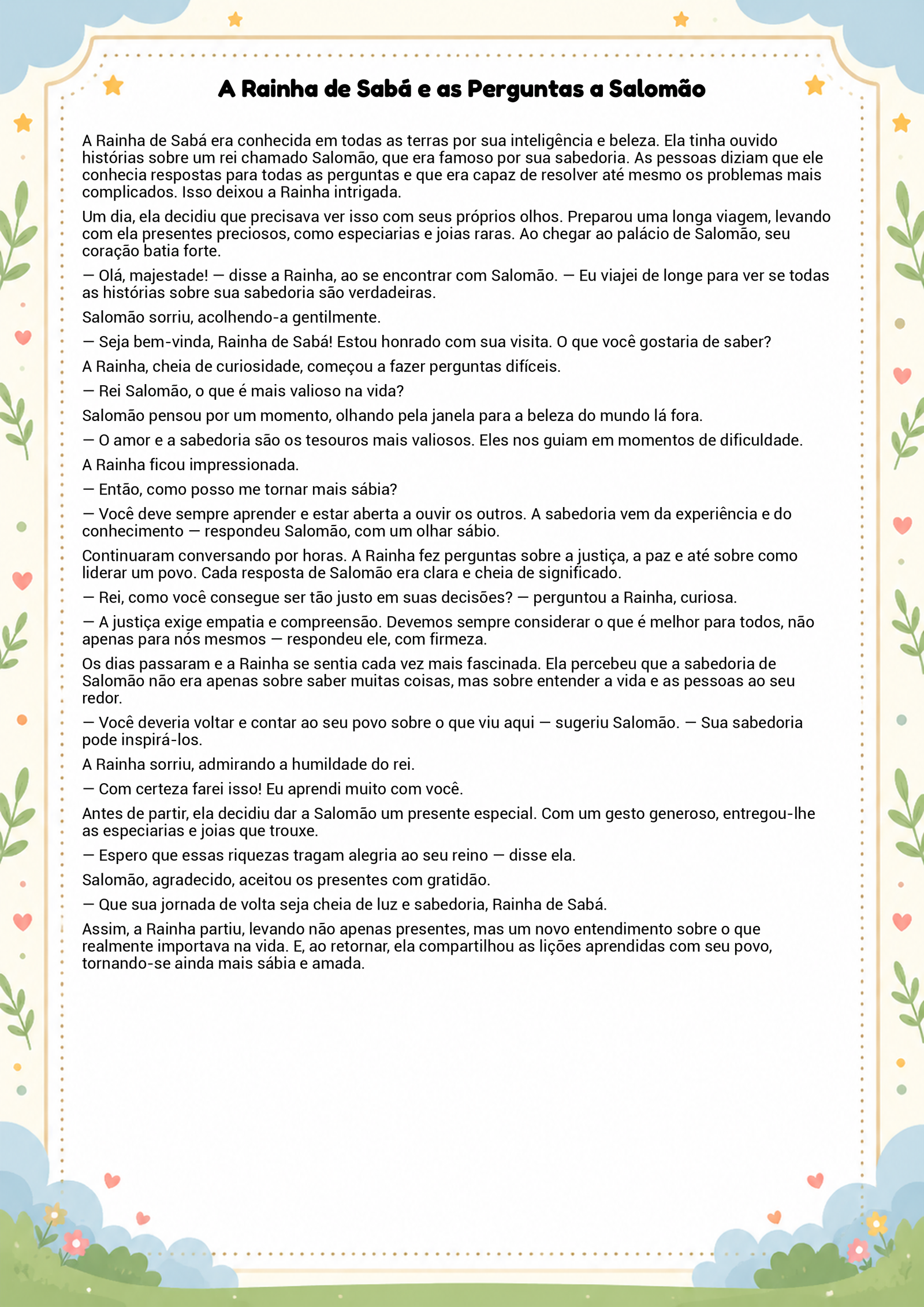História infantil para imprimir