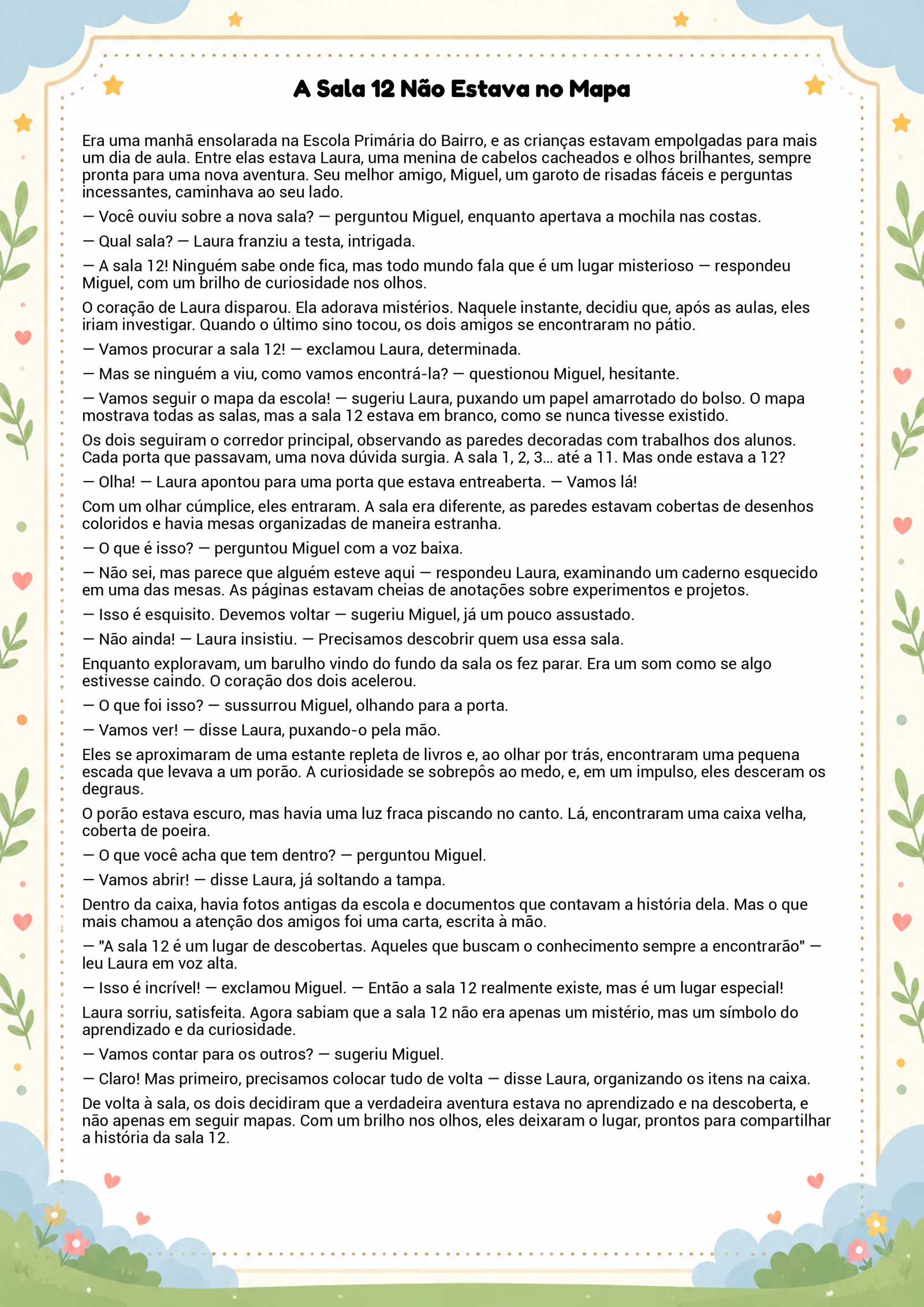 História infantil para imprimir
