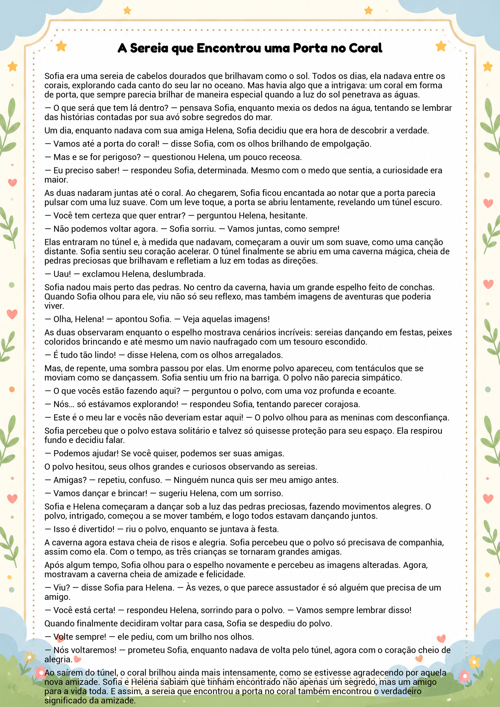 História infantil para imprimir