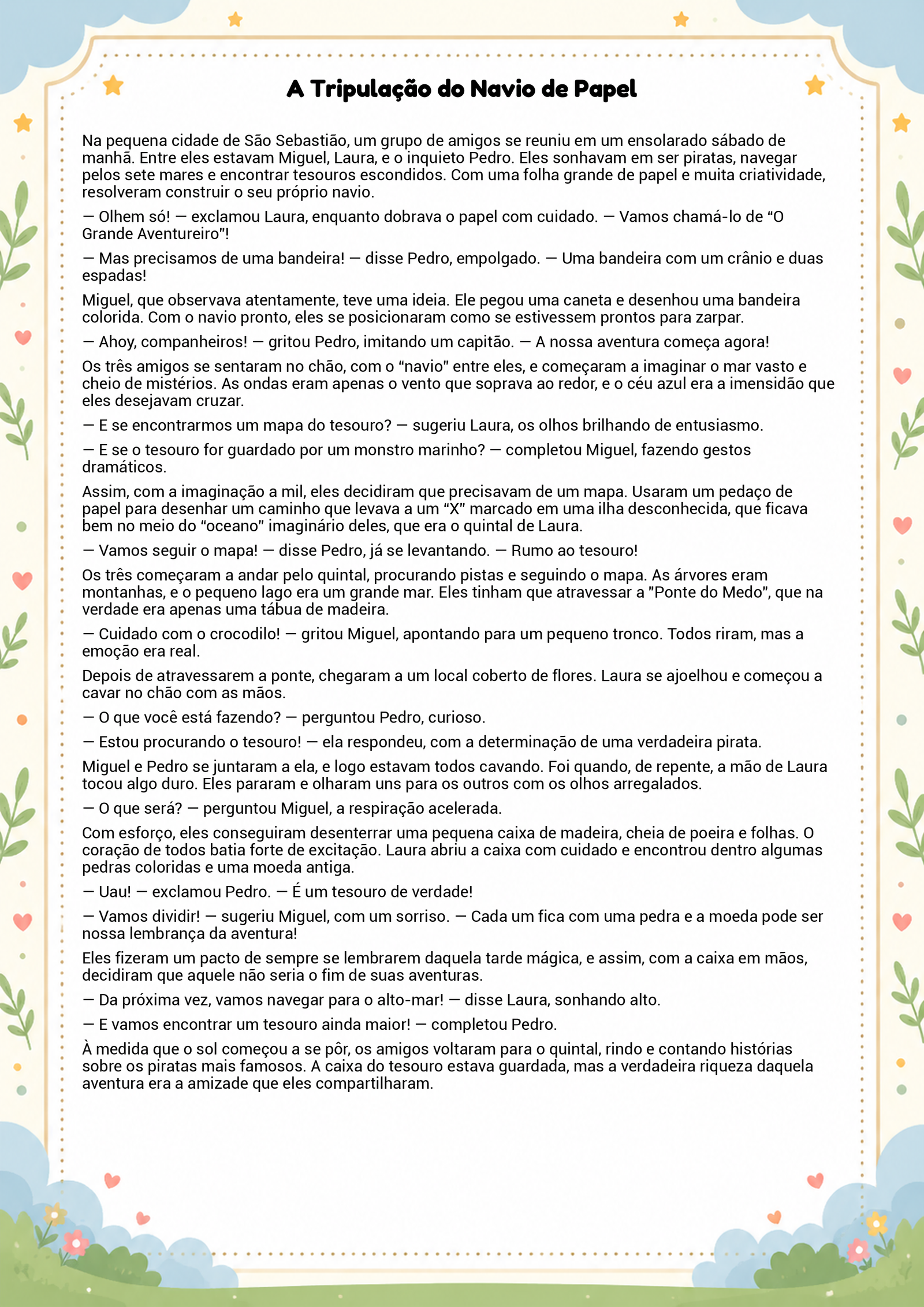 História infantil para imprimir