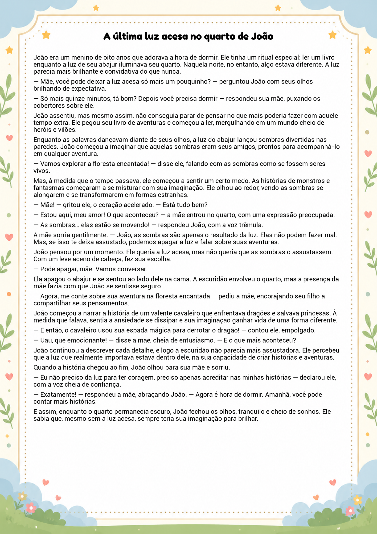 História infantil para imprimir