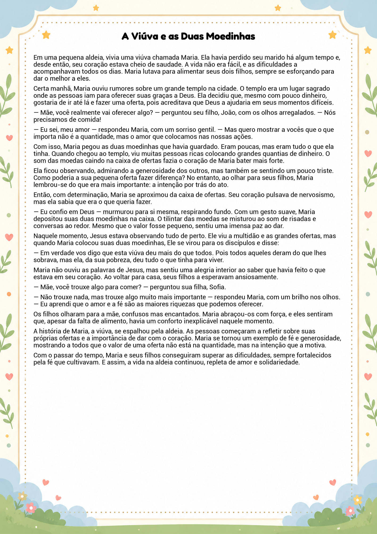 História infantil para imprimir
