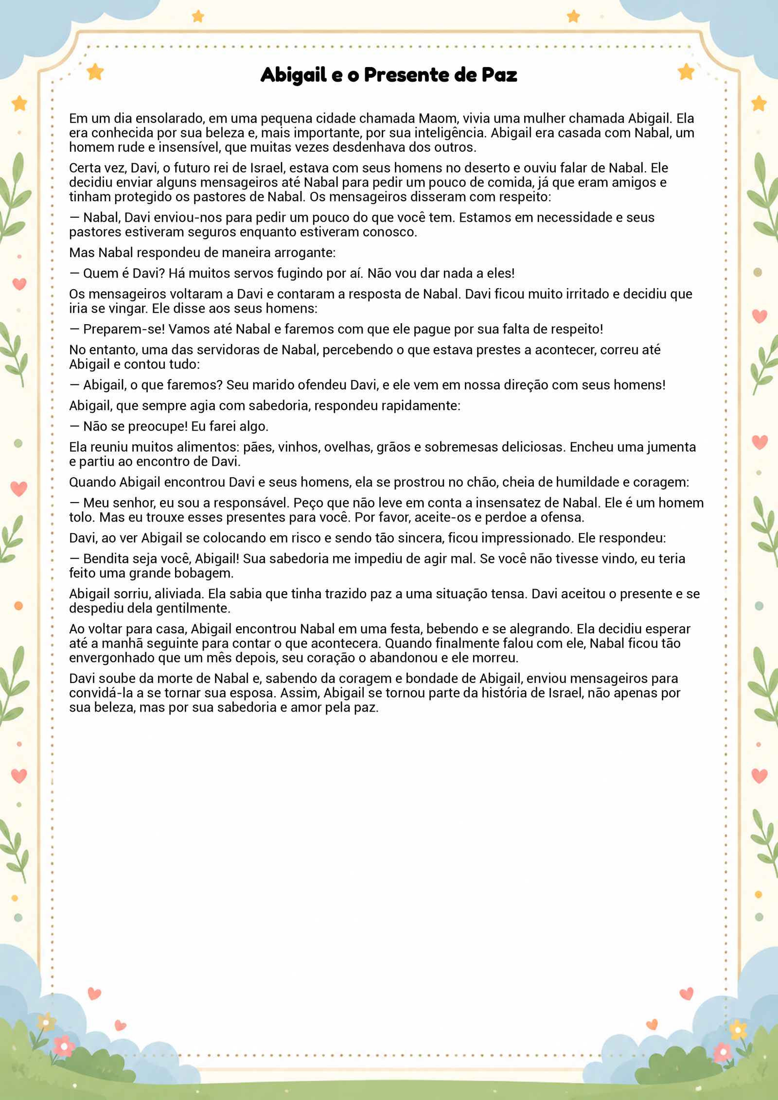 História infantil para imprimir