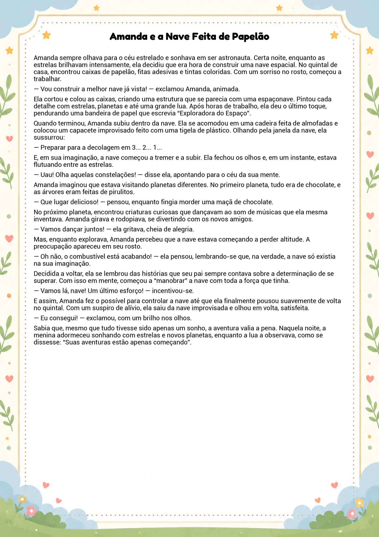 História infantil para imprimir