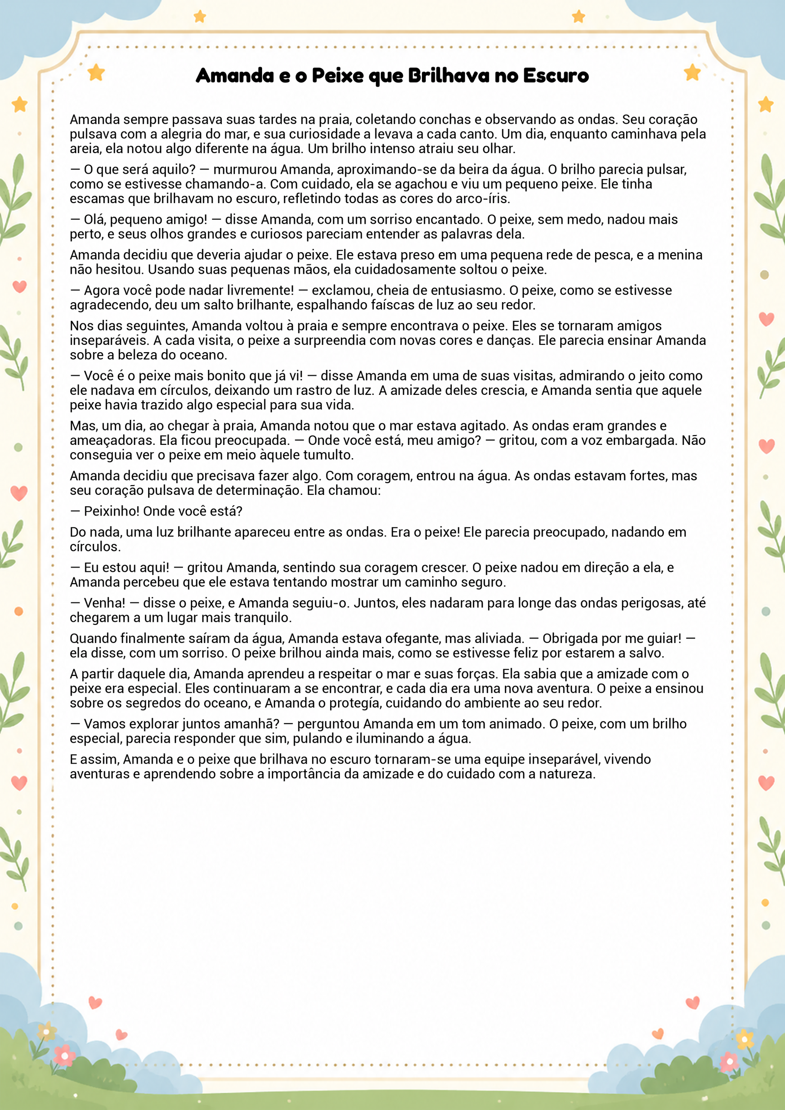 História infantil para imprimir