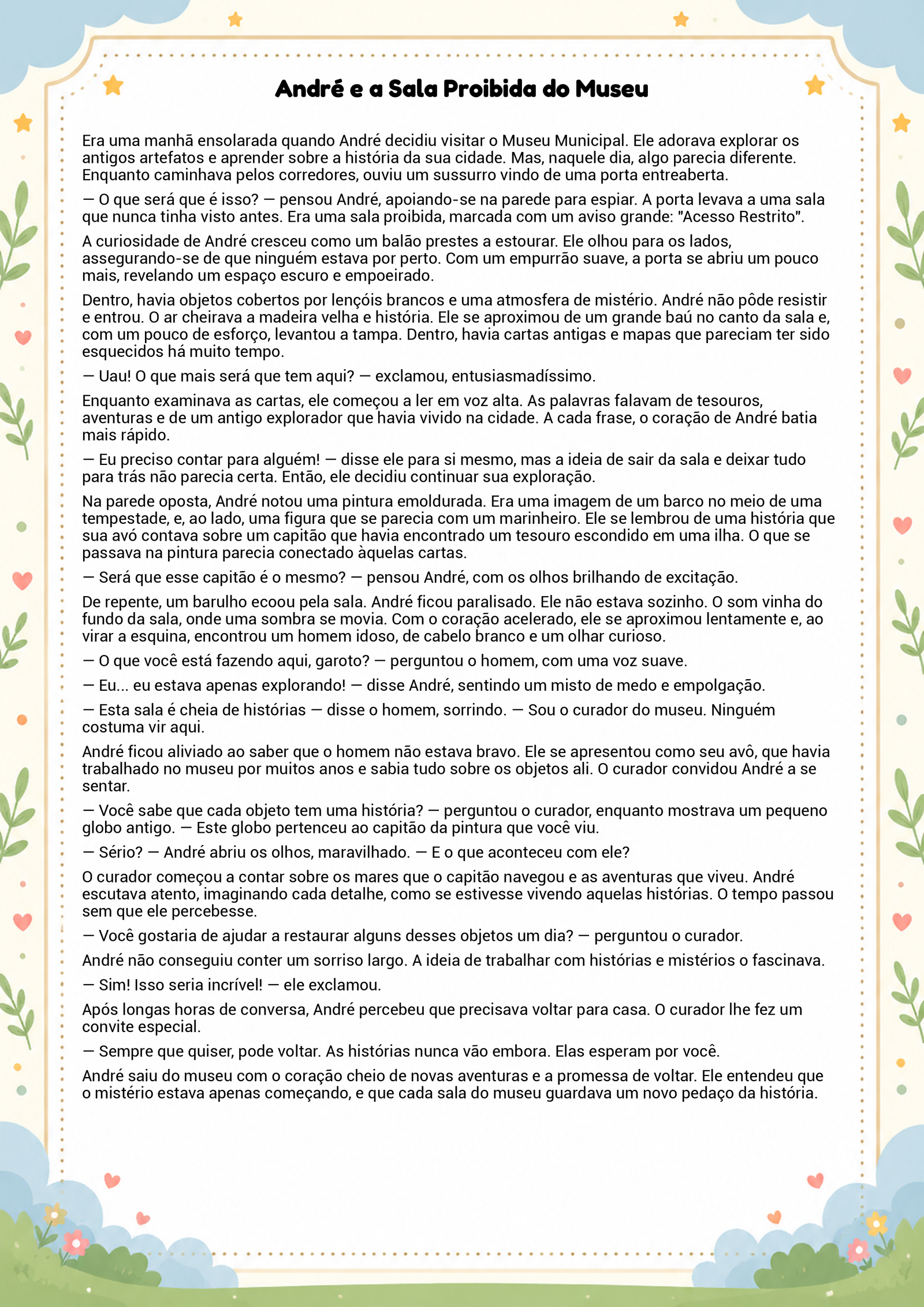 História infantil para imprimir
