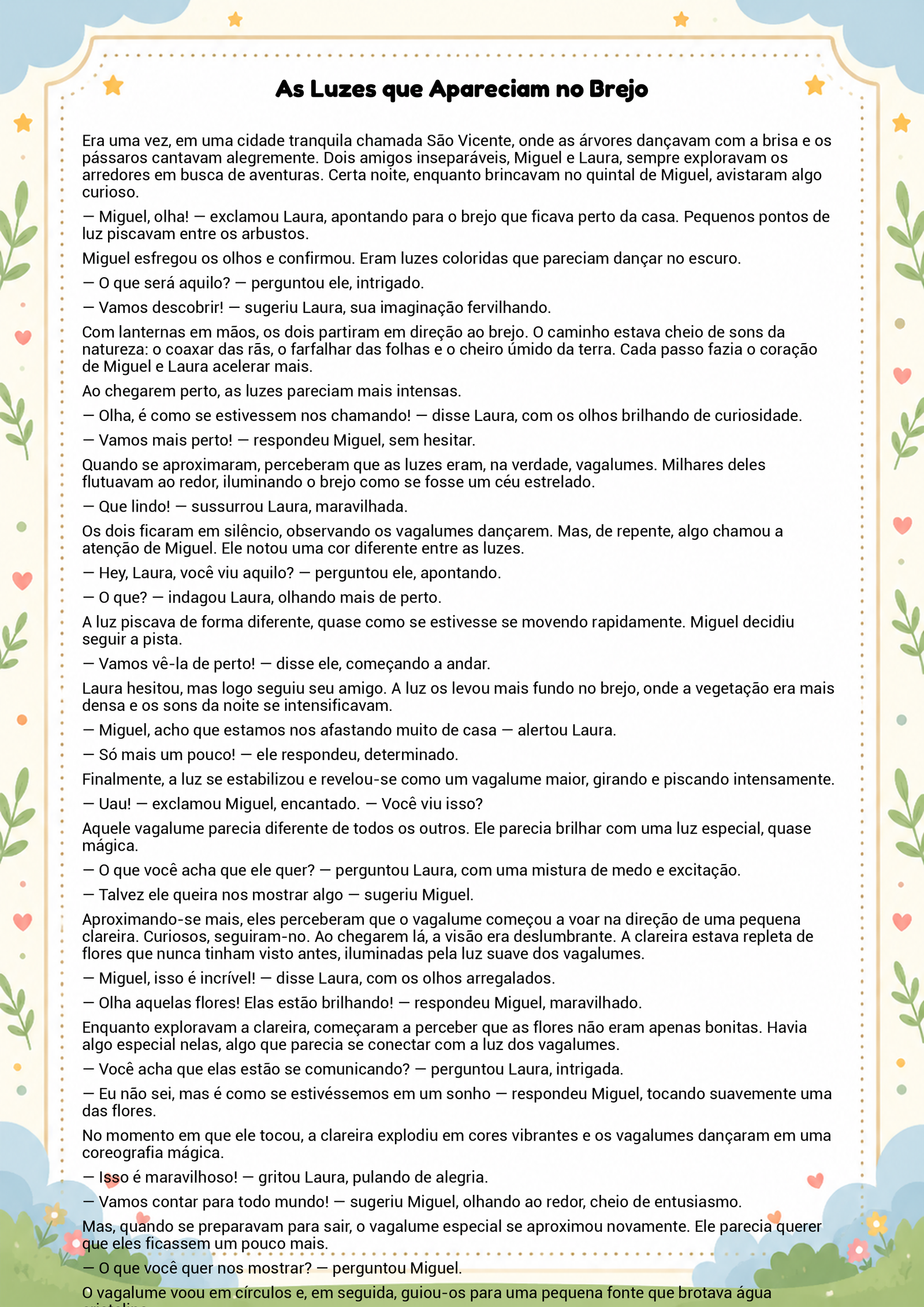 História infantil para imprimir