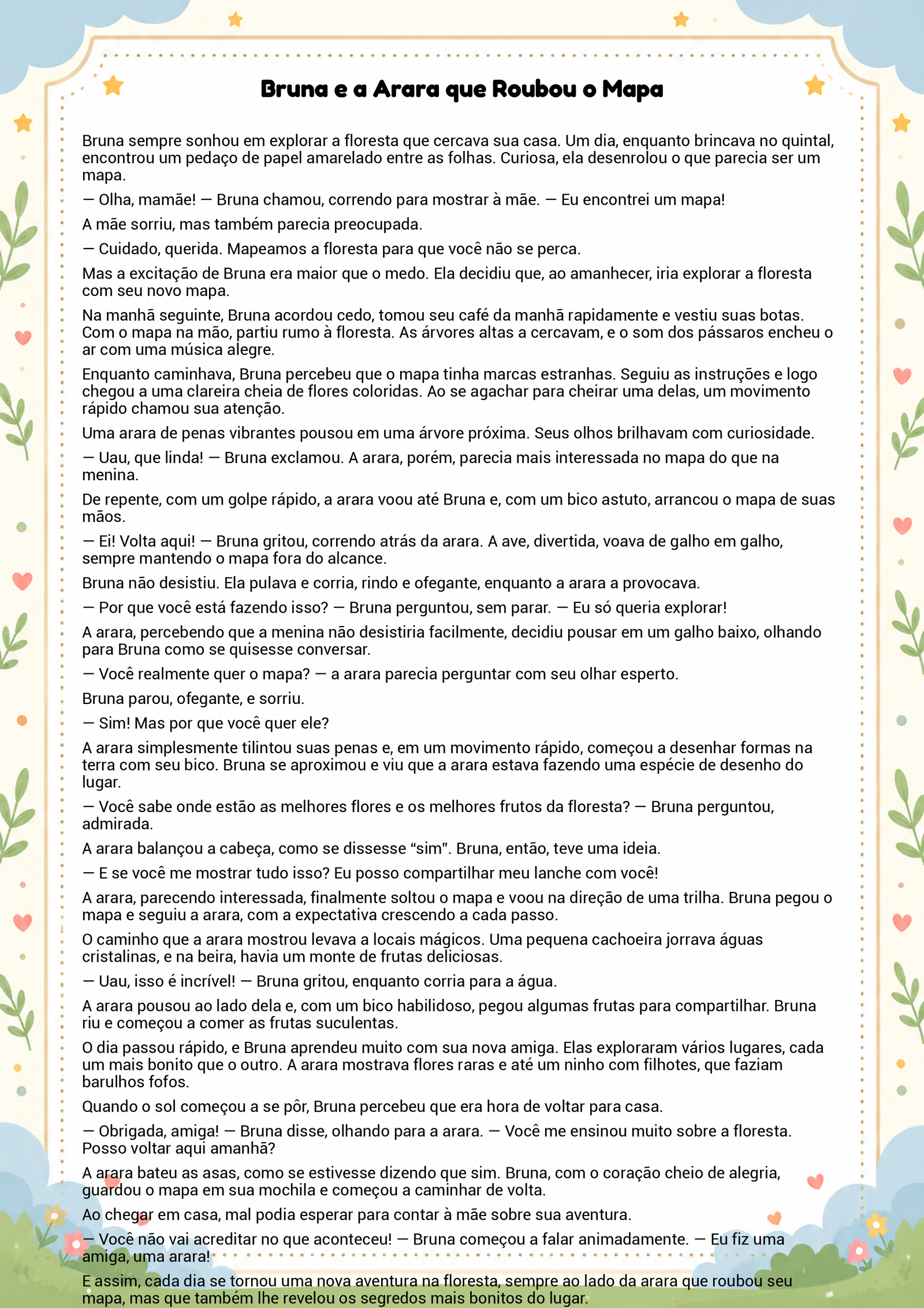 História infantil para imprimir