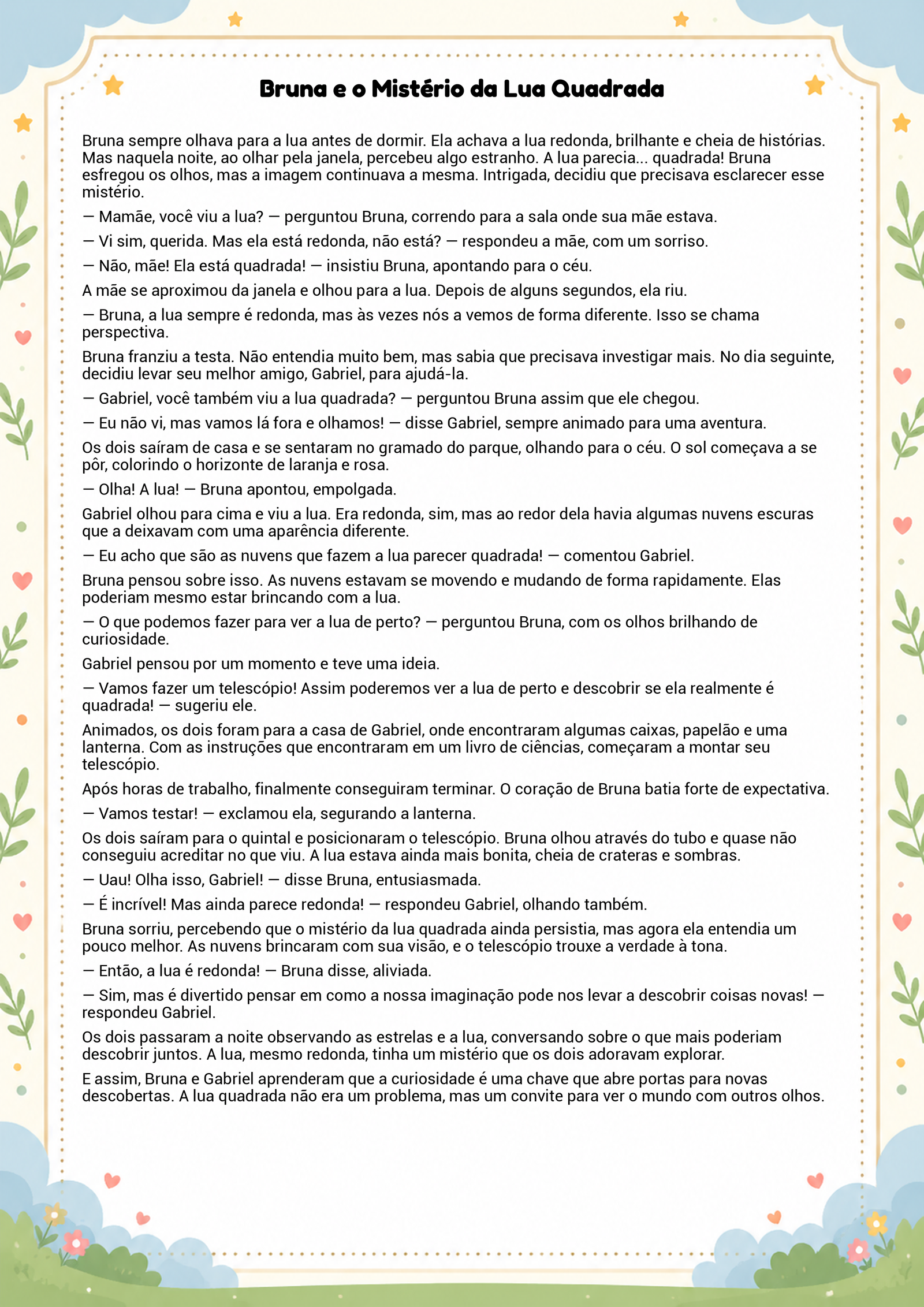História infantil para imprimir