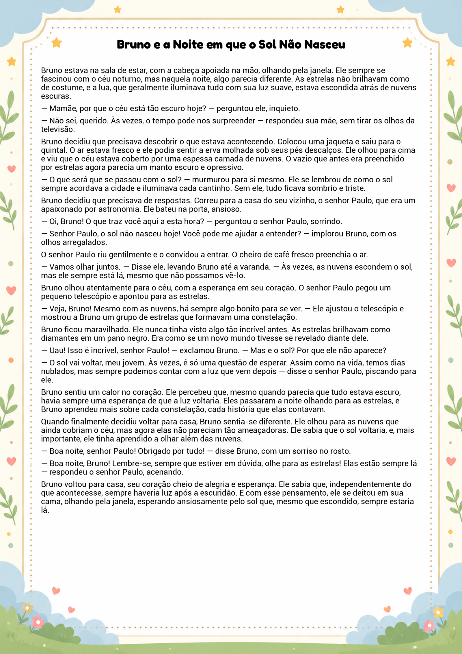 História infantil para imprimir