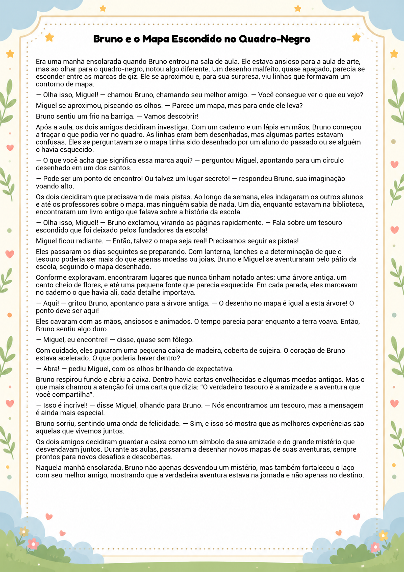 História infantil para imprimir