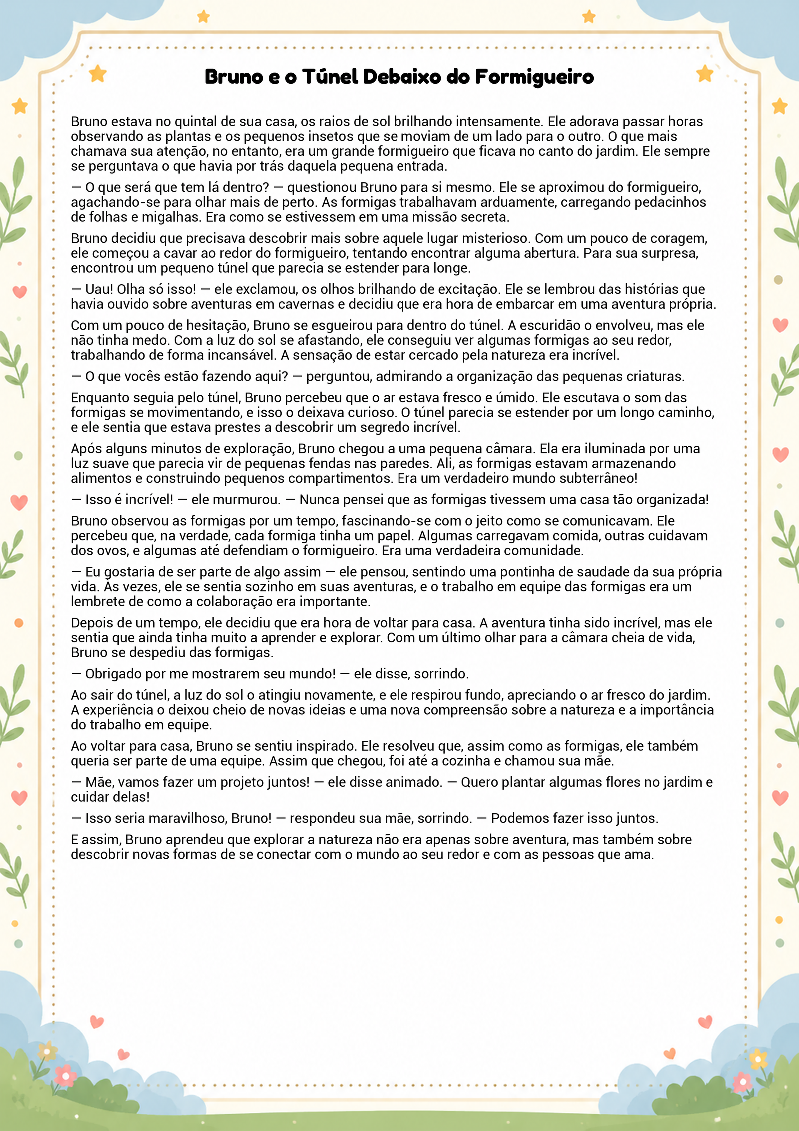 História infantil para imprimir