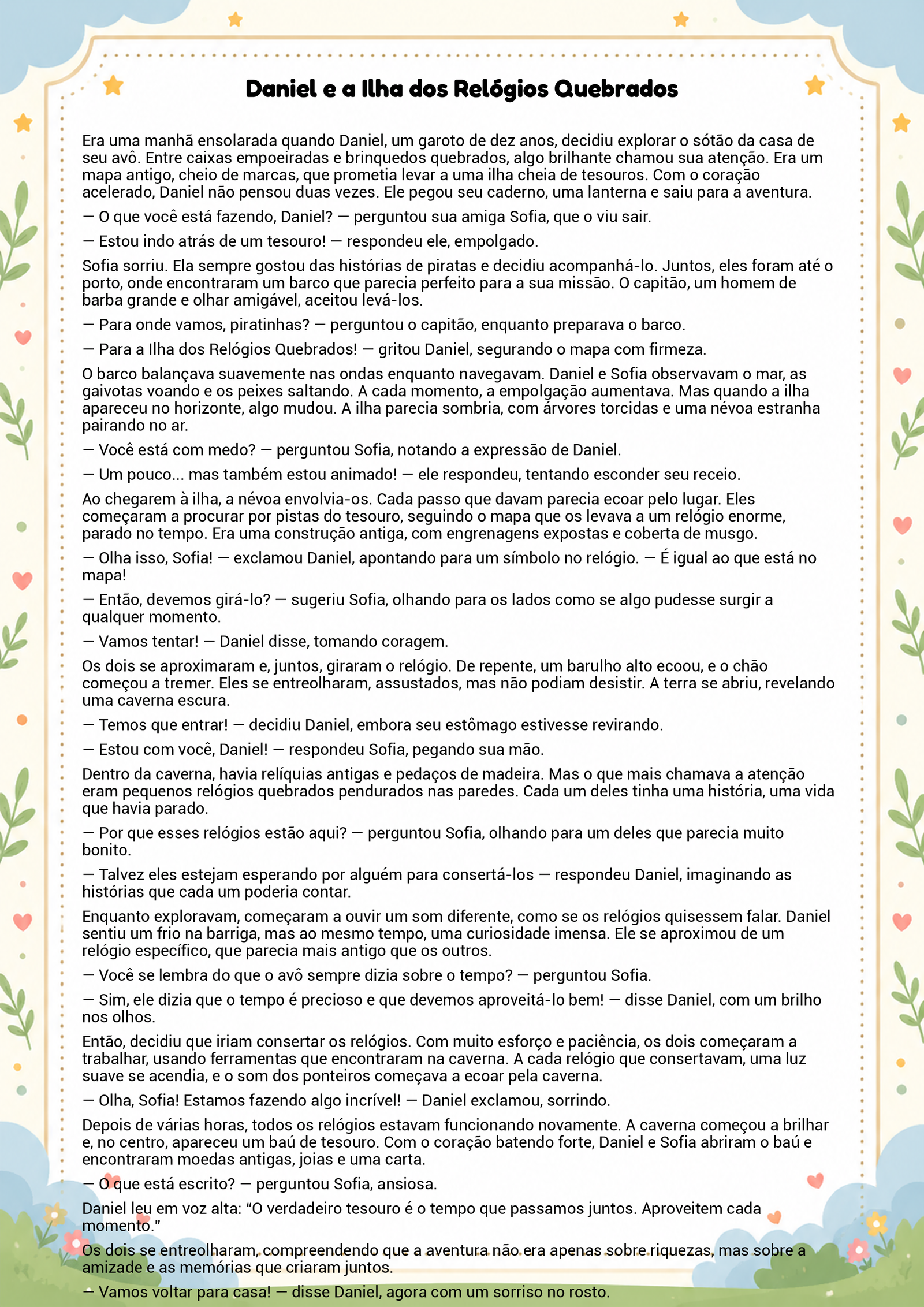 História infantil para imprimir