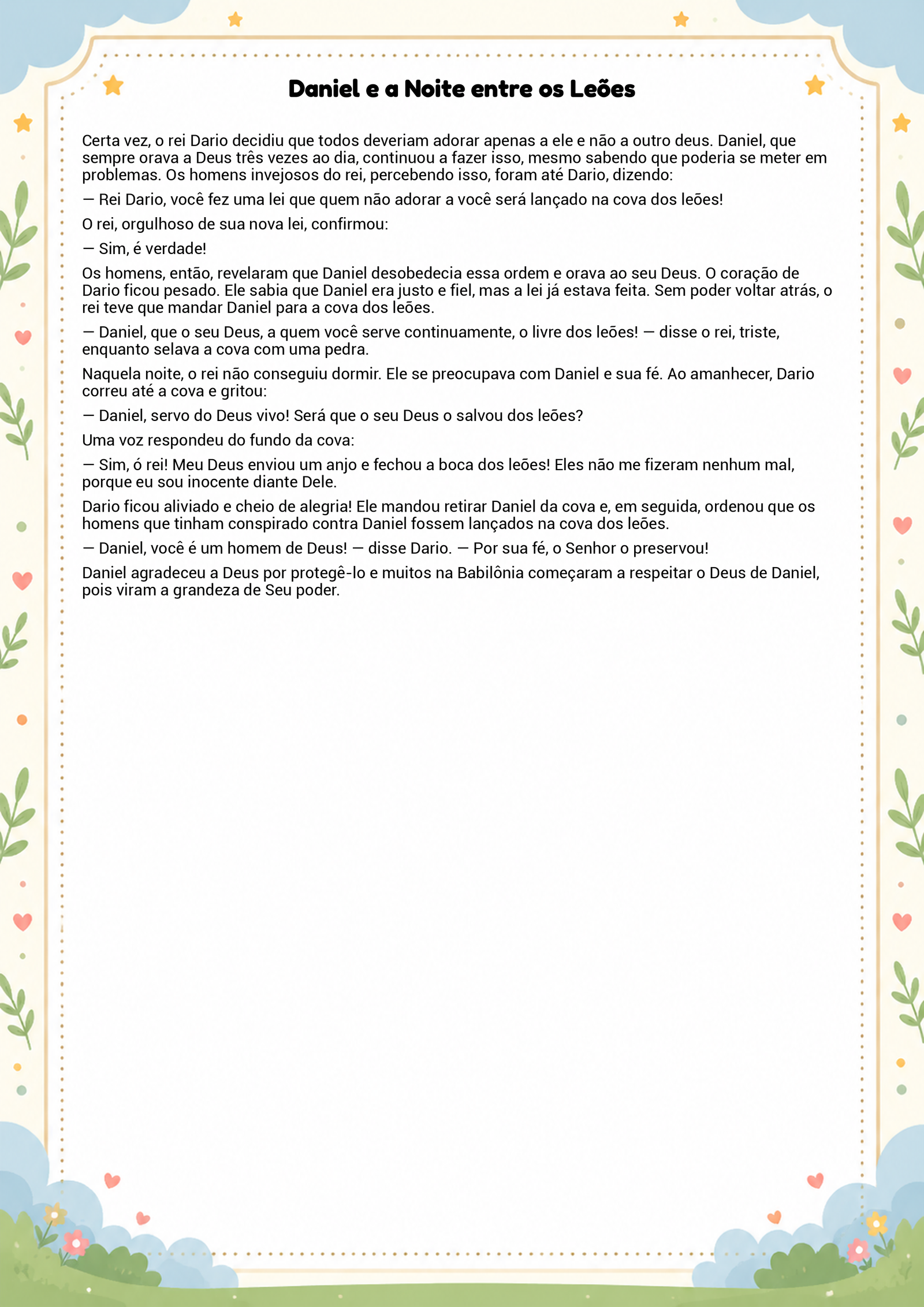 História infantil para imprimir