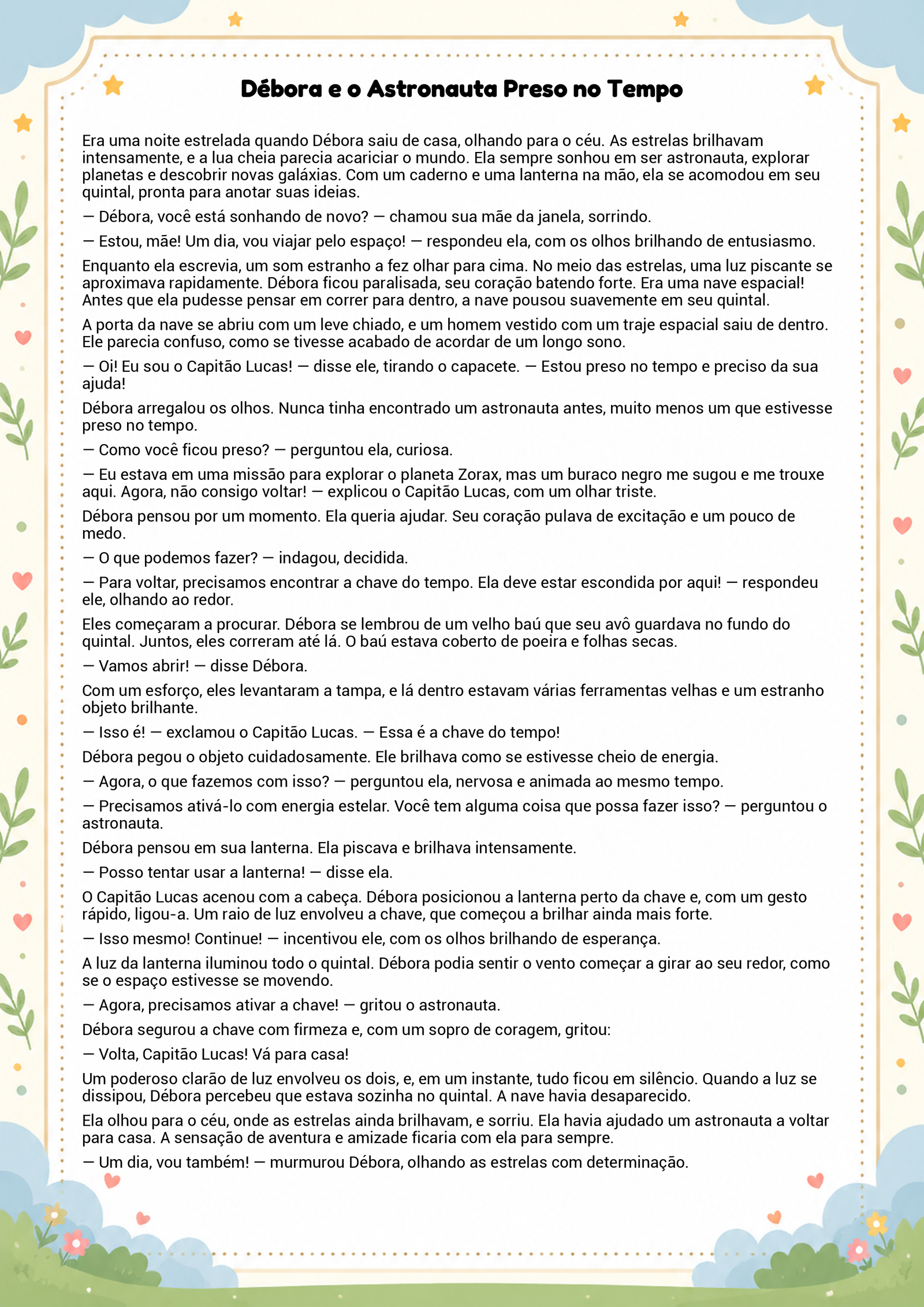 História infantil para imprimir