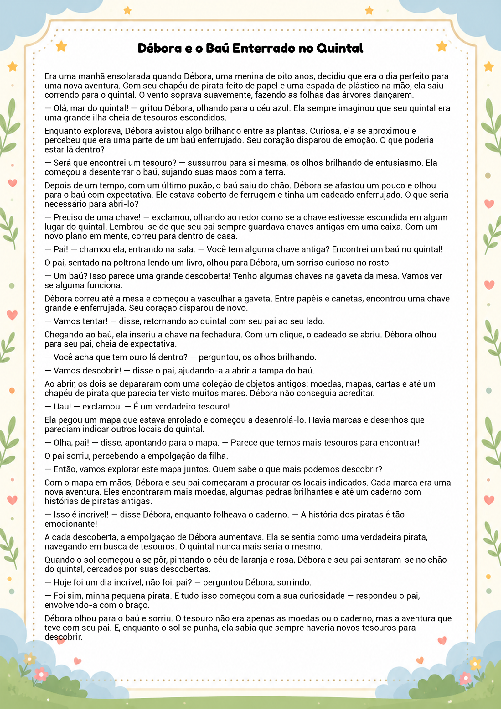História infantil para imprimir