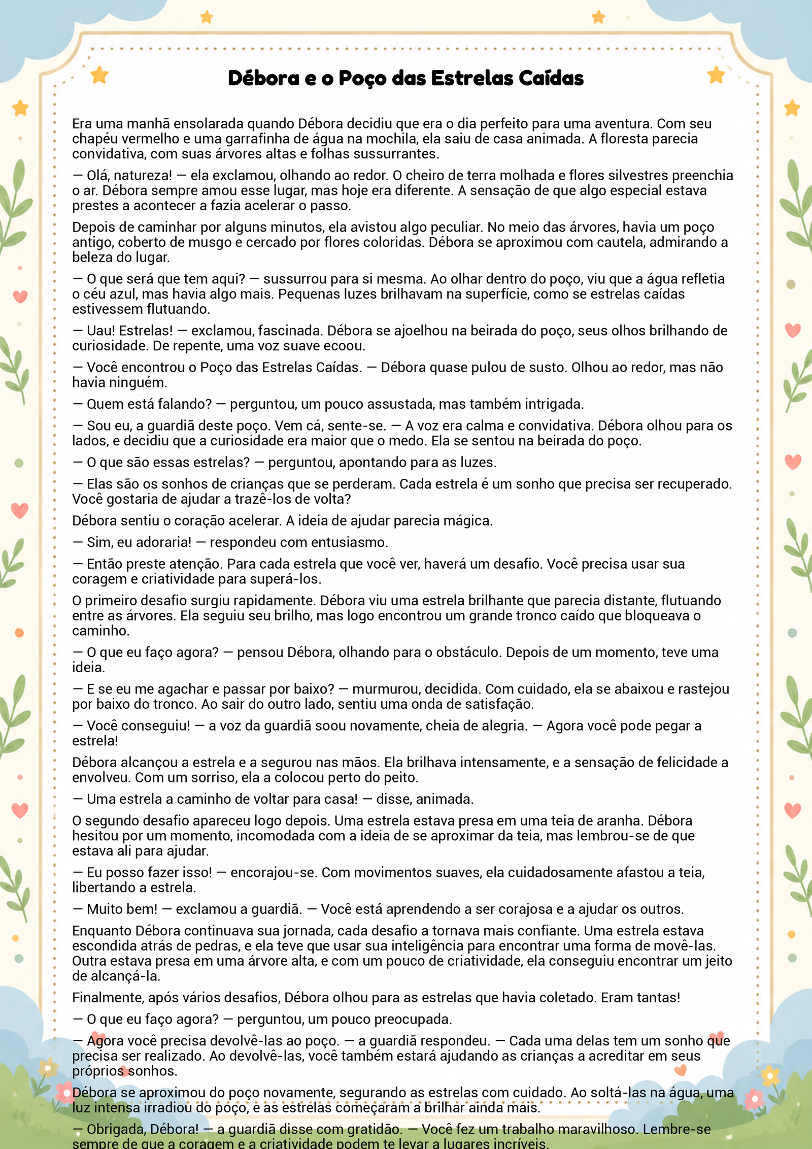 História infantil para imprimir