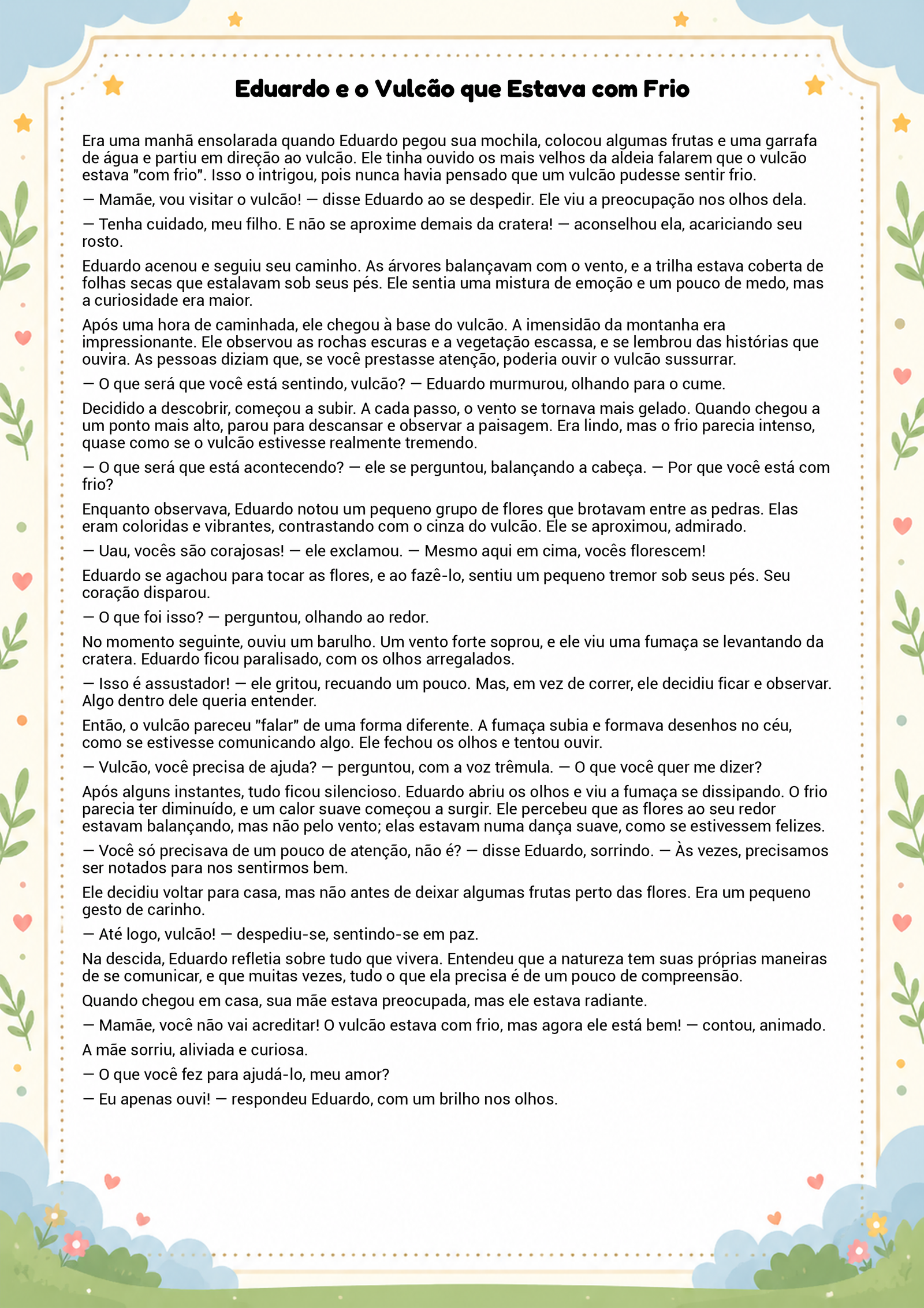 História infantil para imprimir