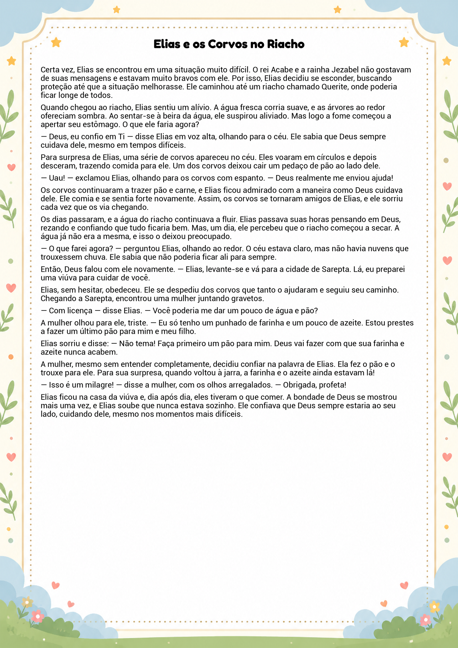 História infantil para imprimir
