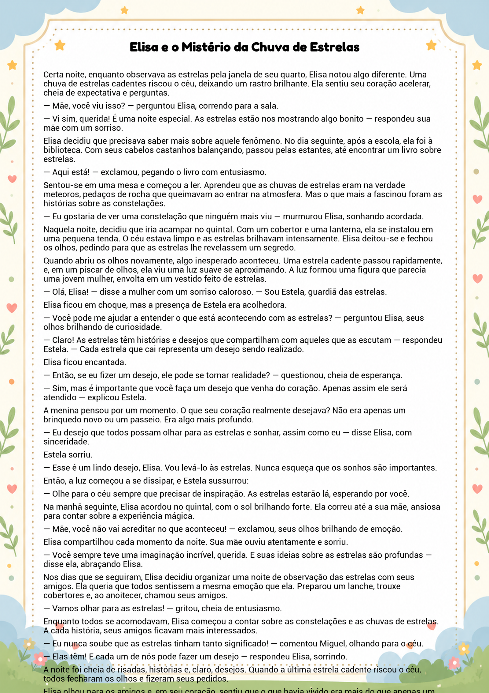 História infantil para imprimir