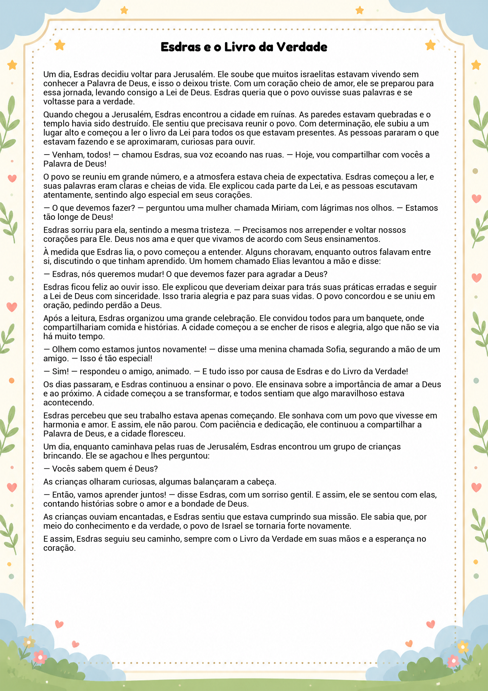 História infantil para imprimir