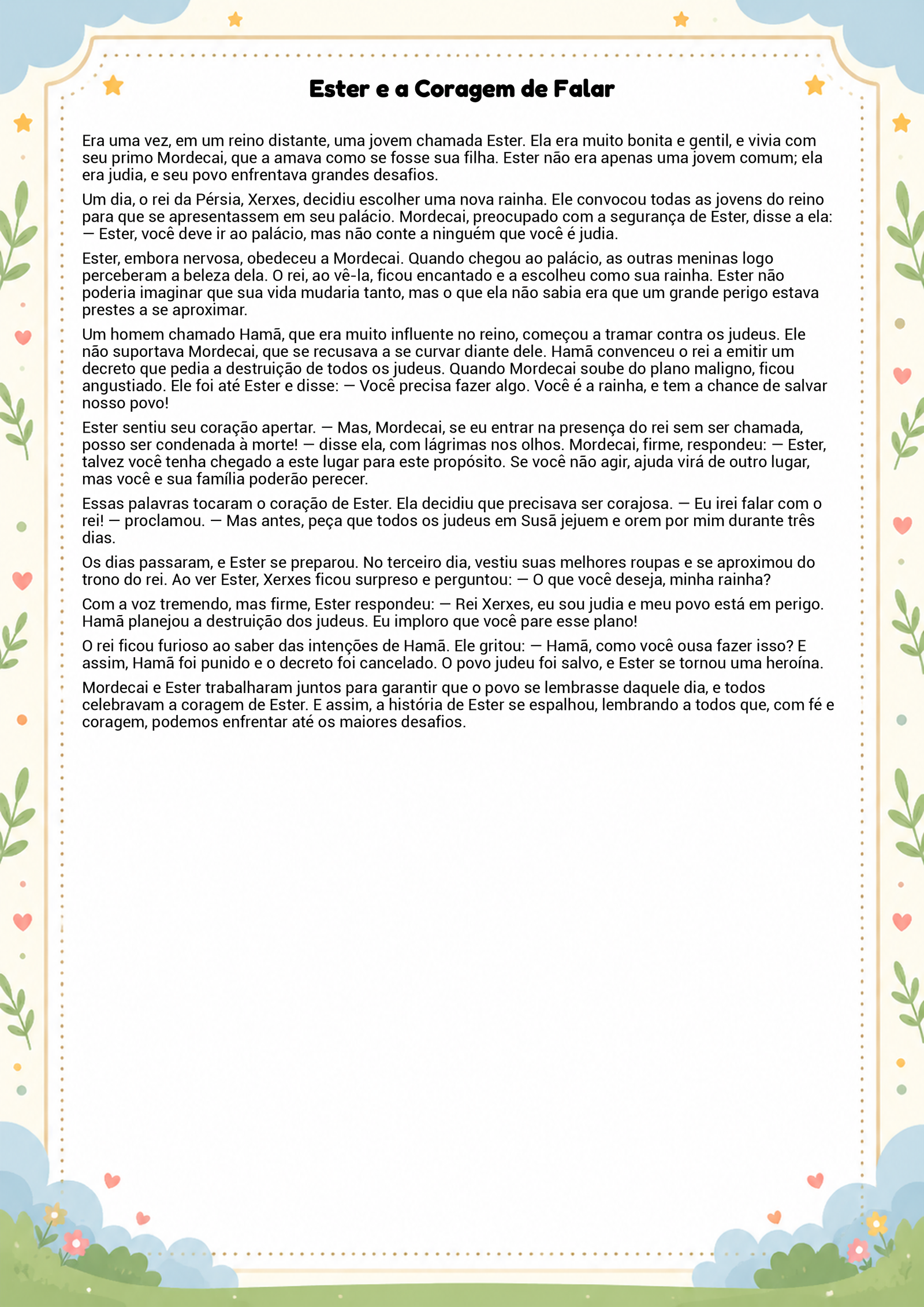 História infantil para imprimir