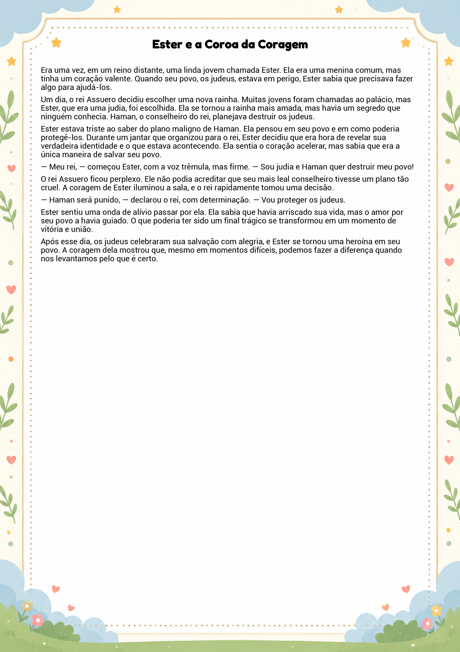 História infantil para imprimir