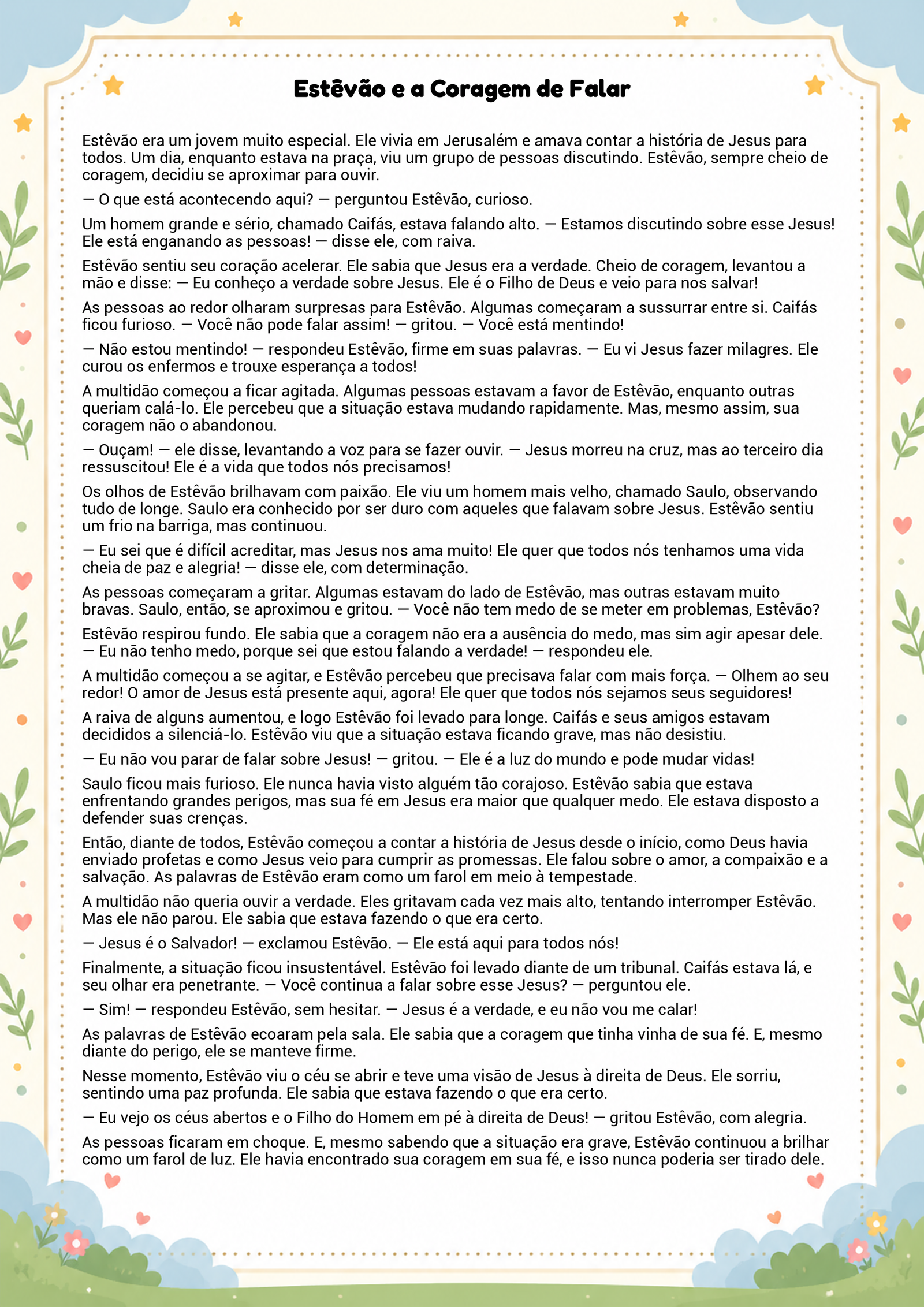 História infantil para imprimir