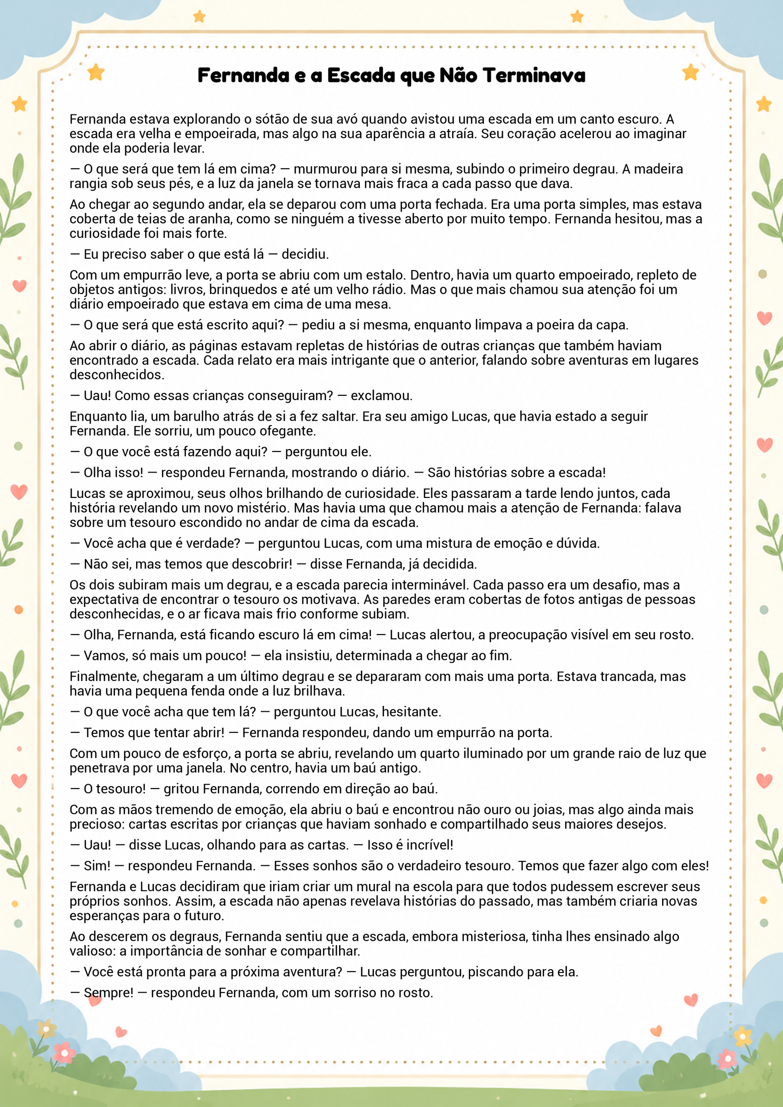 História infantil para imprimir