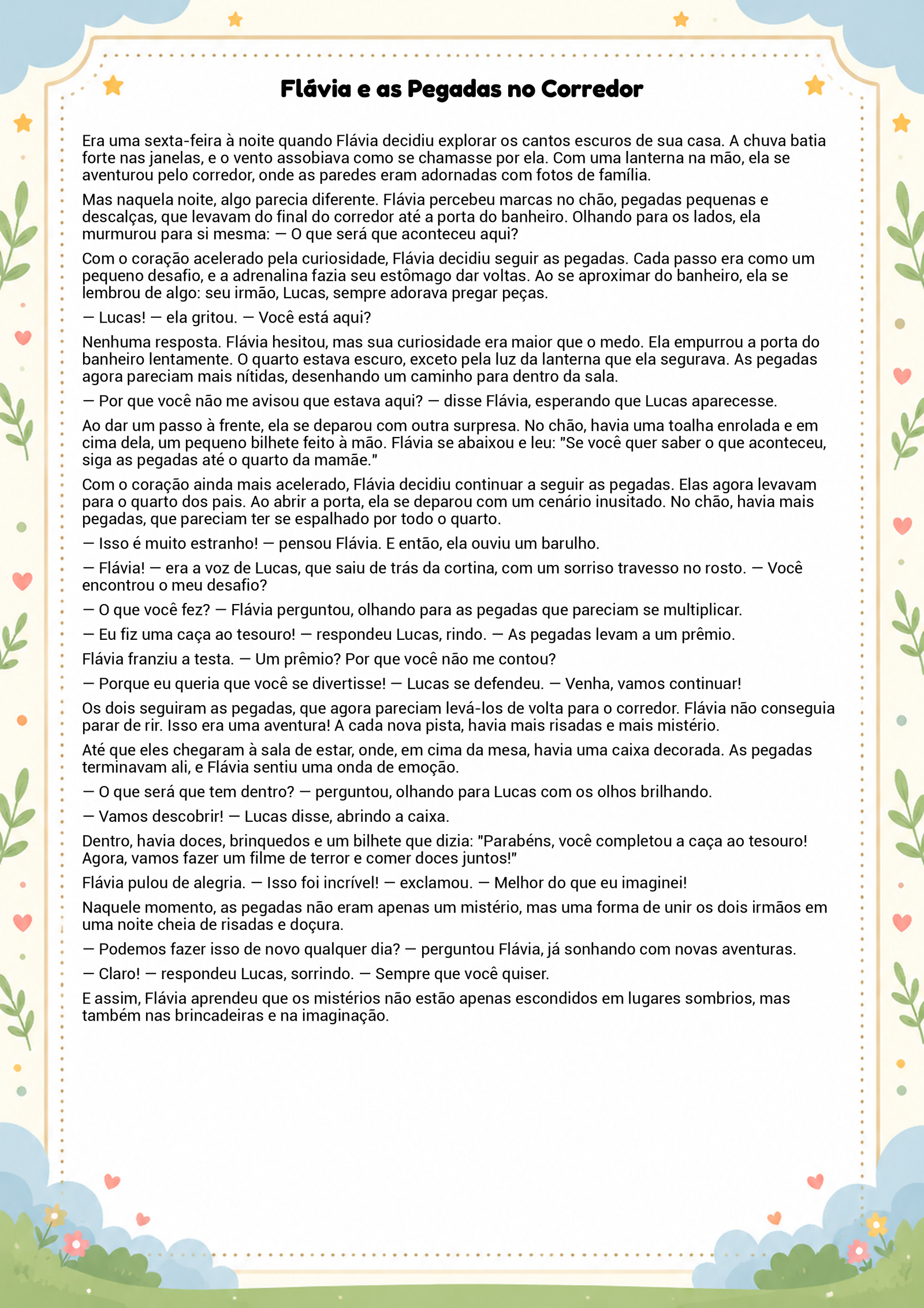 História infantil para imprimir