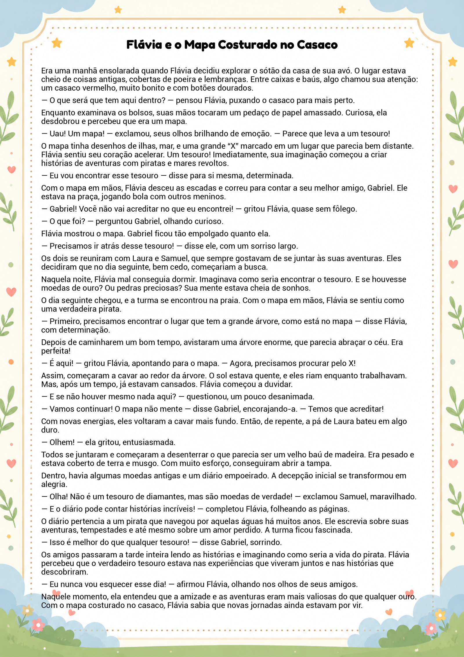 História infantil para imprimir