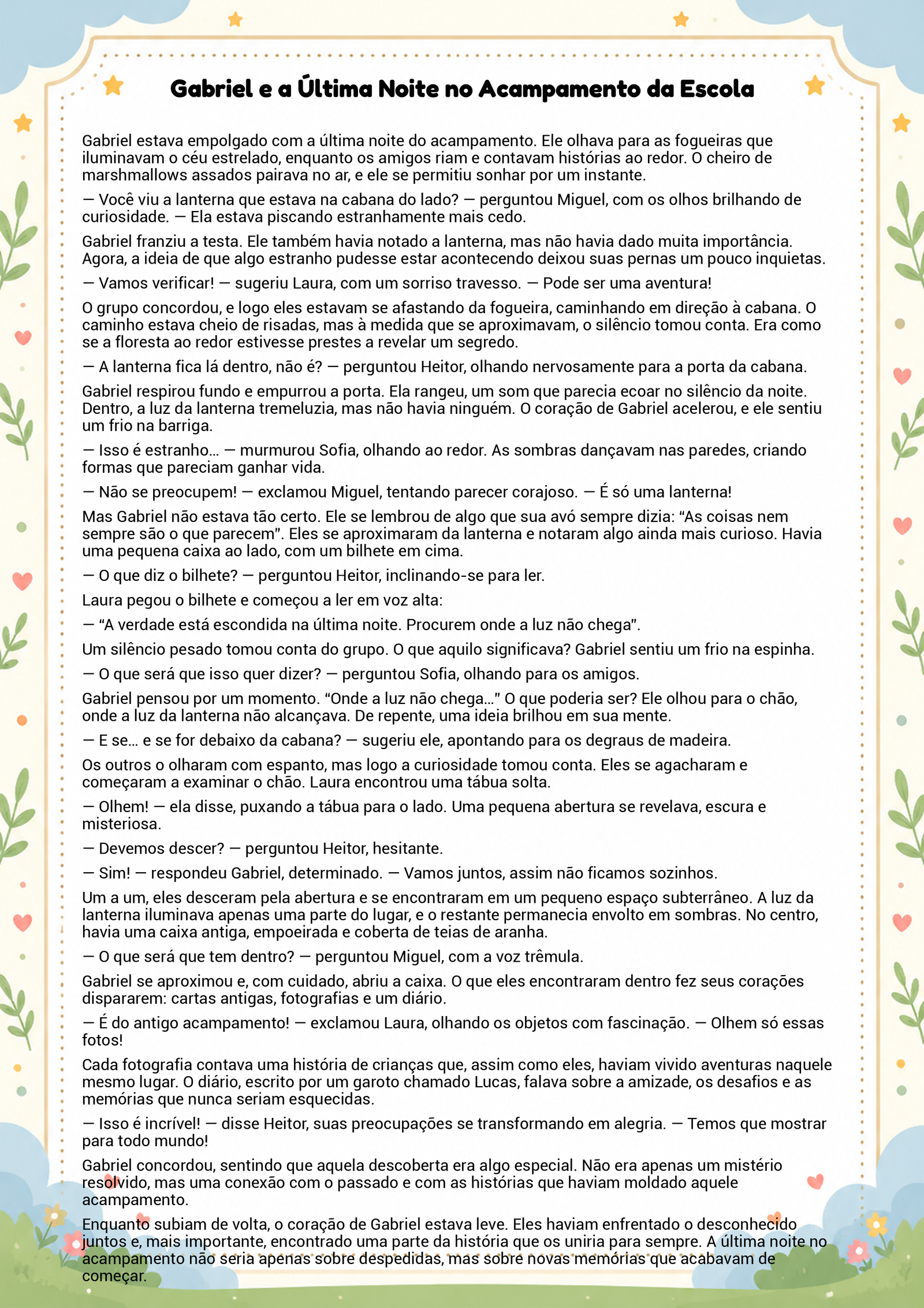 História infantil para imprimir