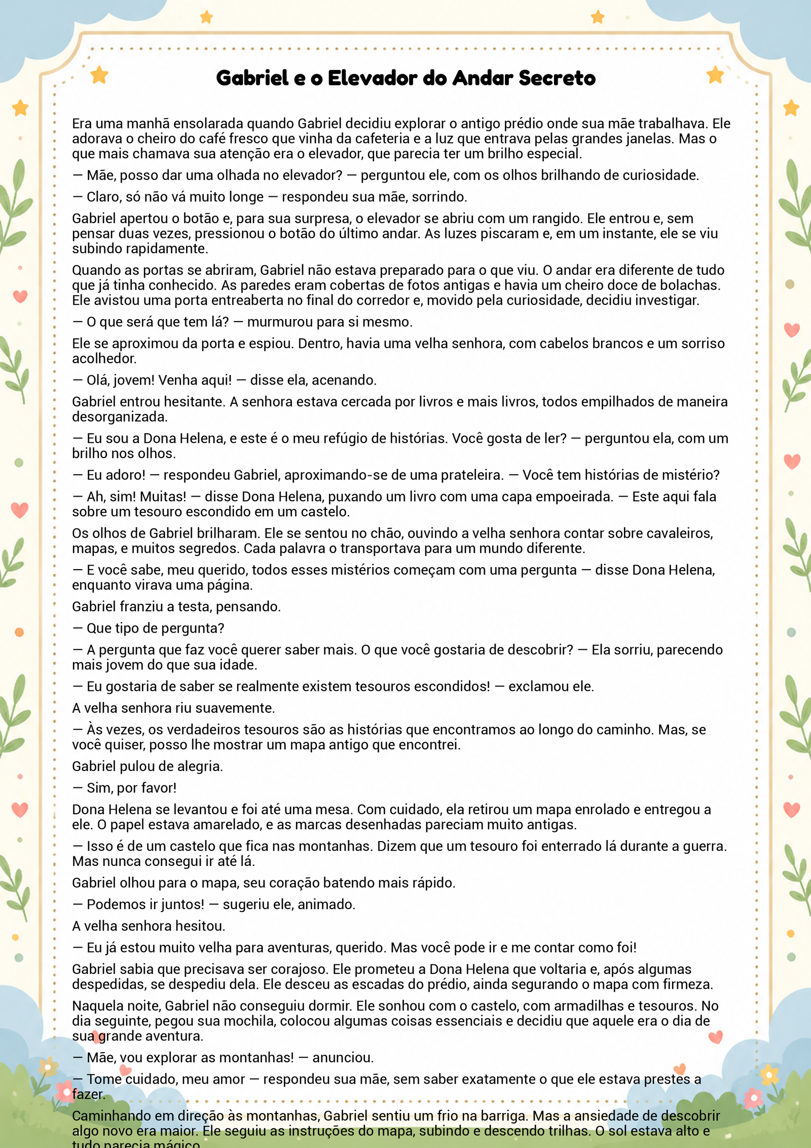 História infantil para imprimir