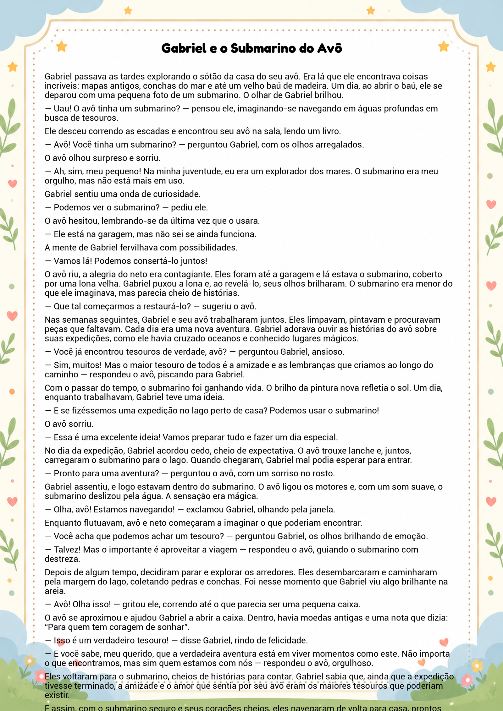 História infantil para imprimir