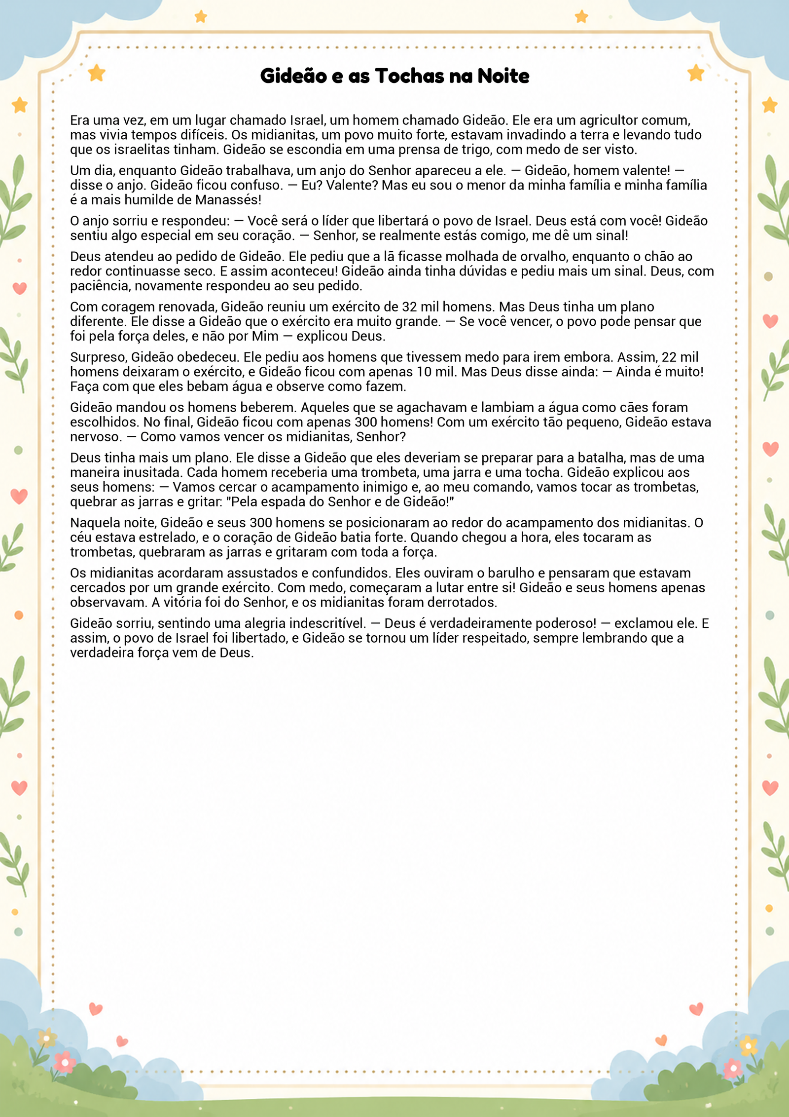História infantil para imprimir