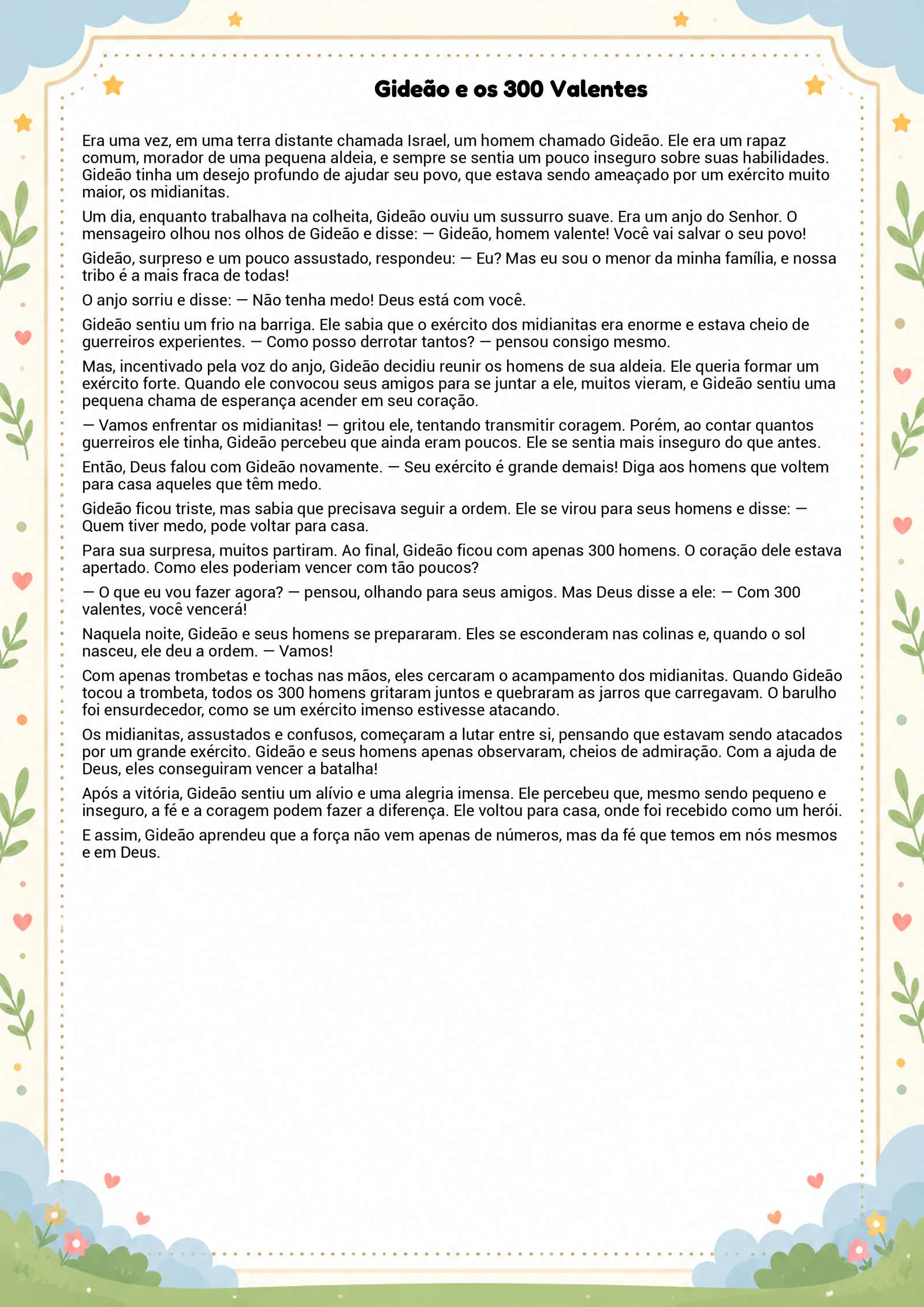 História infantil para imprimir
