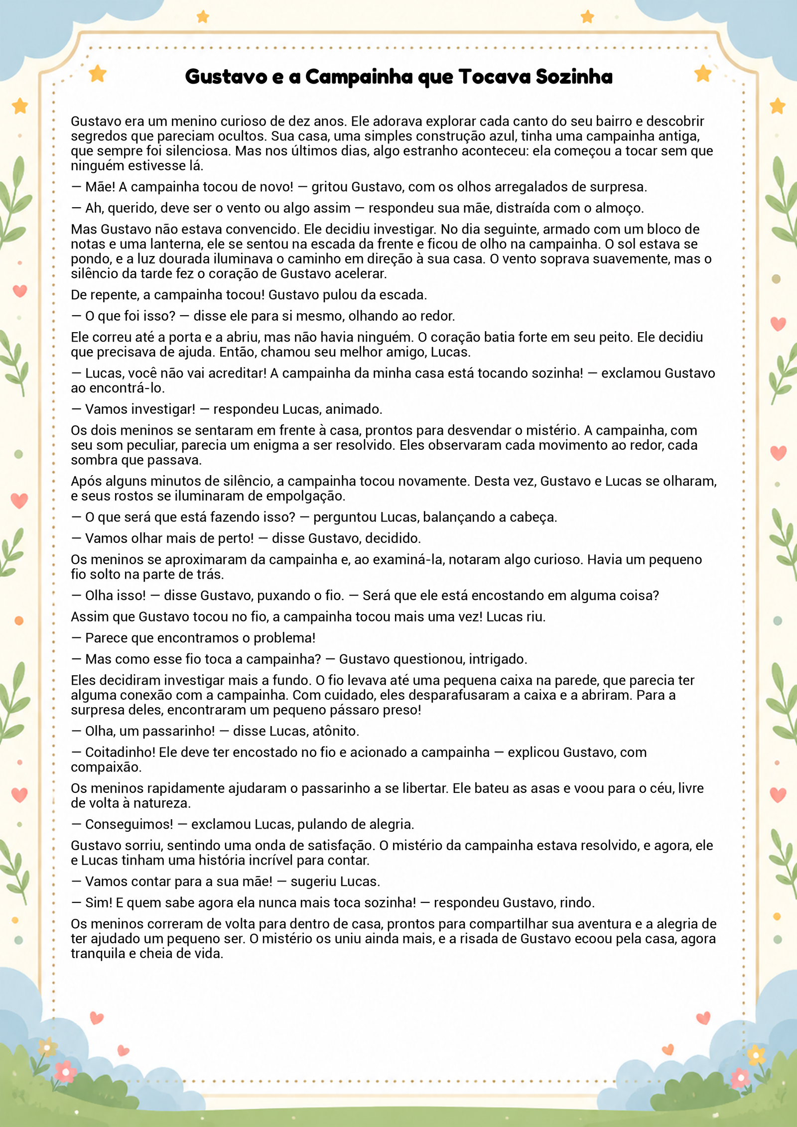 História infantil para imprimir
